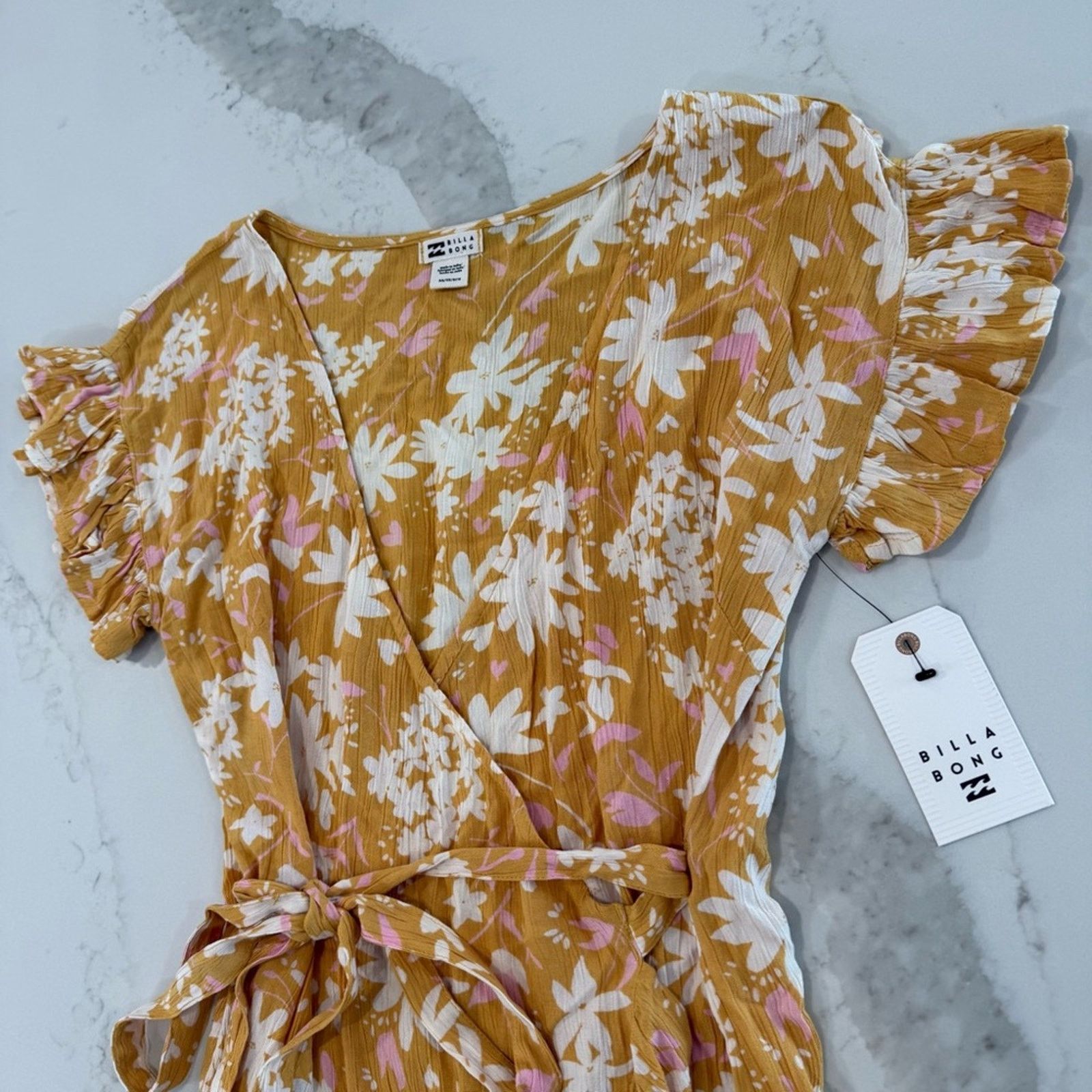 Billabong Billabong NWT Wrap Roll Ruffle Floral Mini Dress Womens XS Size XS / US 0-2 / IT 36-38 - 11 Thumbnail