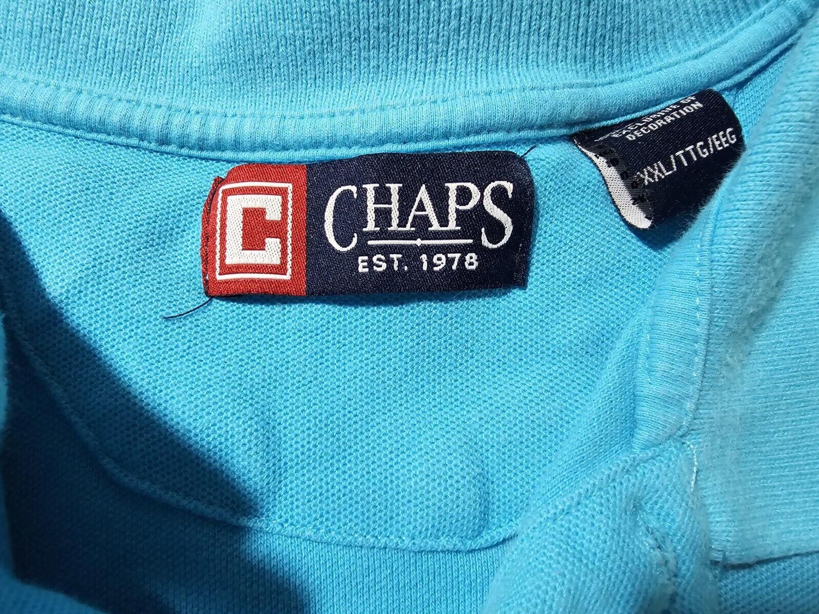 Chaps CHAPS Golf 2 Button POLO Shirt Light Blue Casual - Mens 2XL Size US XXL / EU 58 / 5 - 3 Thumbnail