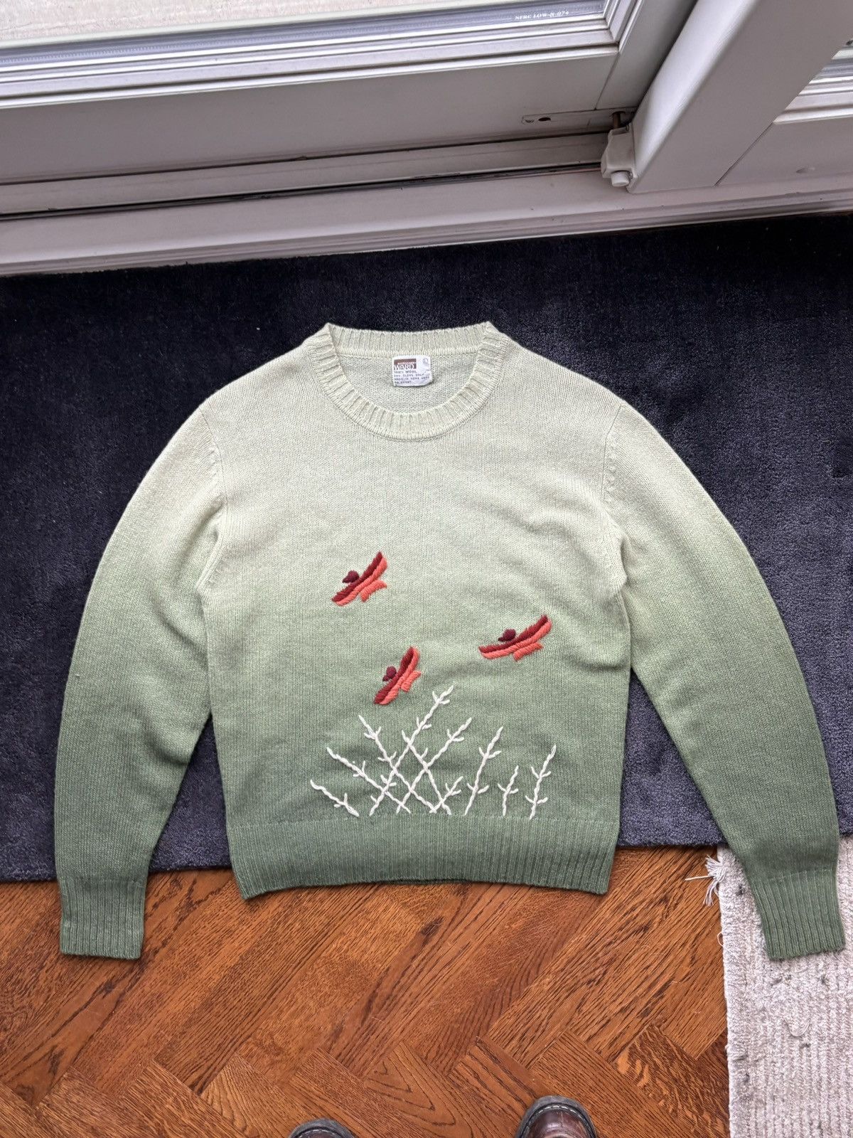 Sears × Vintage 70s Embroidered Vintage Wool Sweater Gradient Knit Pullover Size US M / EU 48-50 / 2 - 3 Thumbnail