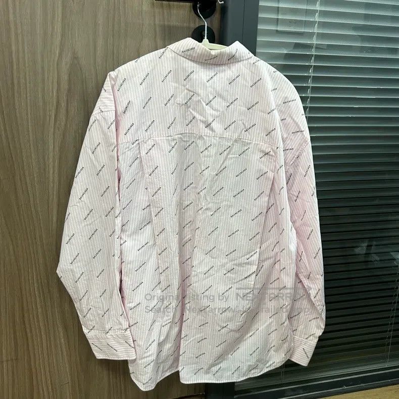 Balenciaga Balenciaga Pink Logo Letter Printed Shirt Size XXS / US 00 / IT 34 - 2 Thumbnail