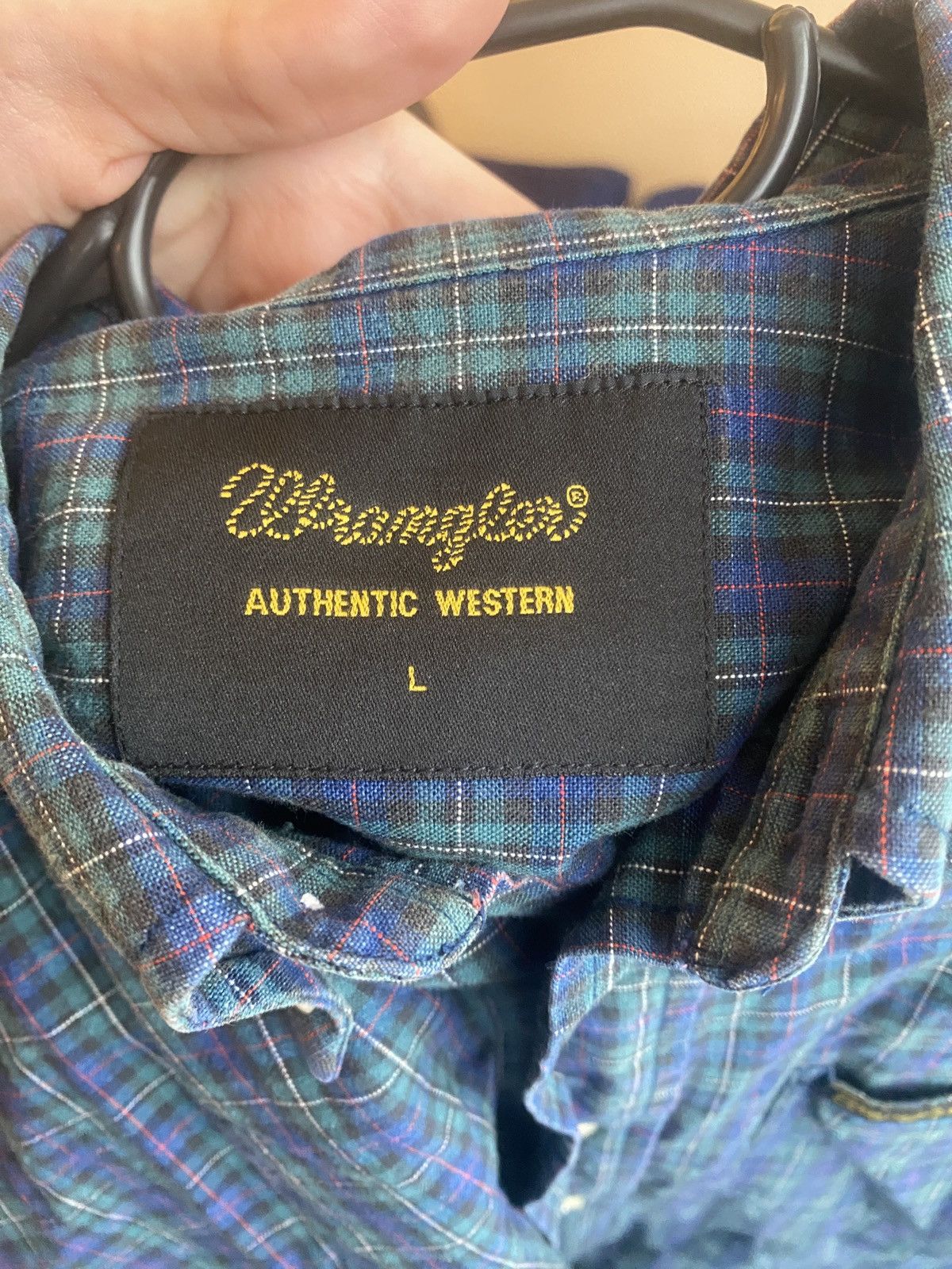 Wrangler Vintage western tartan shirt button up Size US L / EU 52-54 / 3 - 2 Thumbnail
