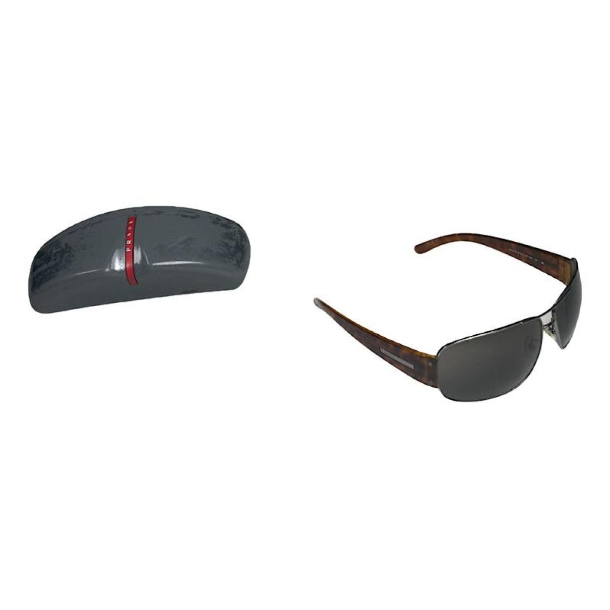 Prada Brown Plastic Sunglasses Size ONE SIZE - 1 Thumbnail