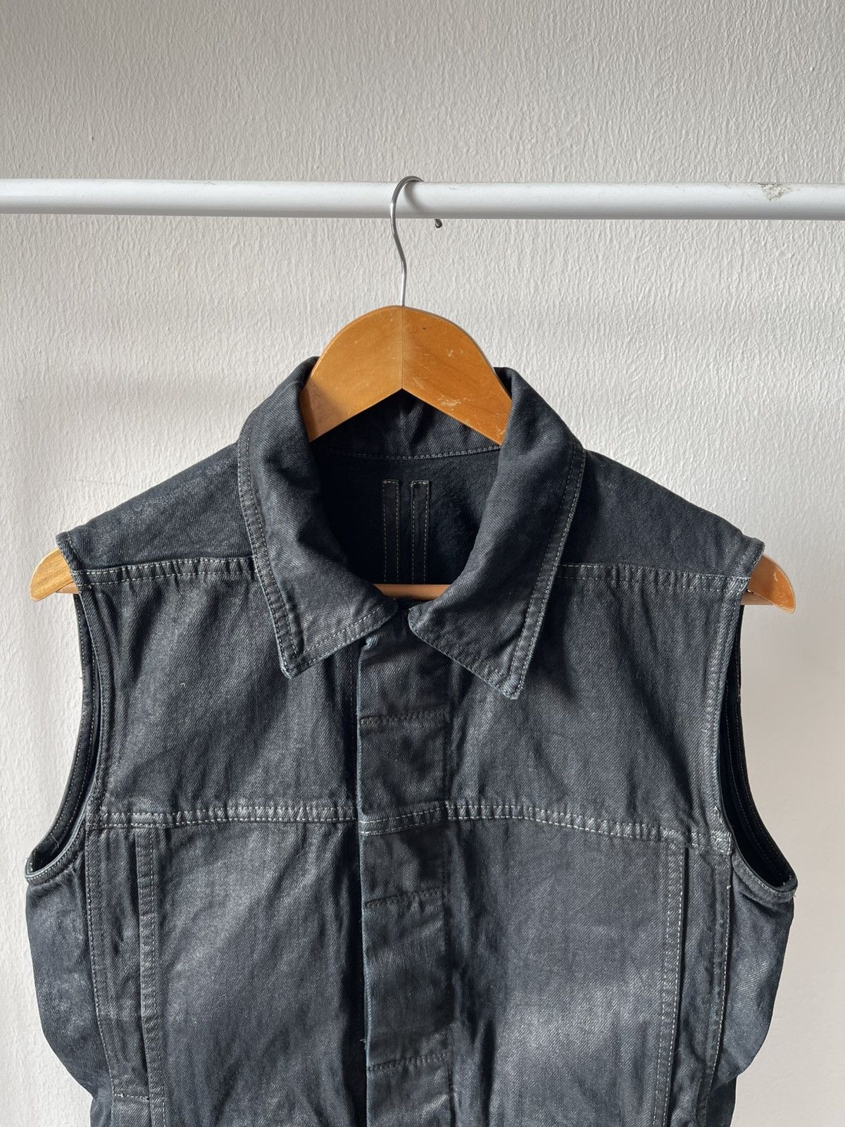 Rick Owens Rick Owens Wax Sleeveless Denim Jacket 96 Size US M / EU 48-50 / 2 - 4 Thumbnail