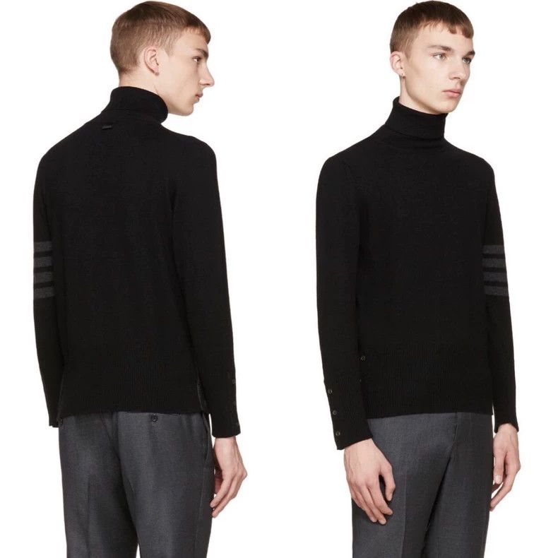 Thom Browne Thom Browne Black cashmere high collar sweater knit Size US S / EU 44-46 / 1 - 4 Thumbnail