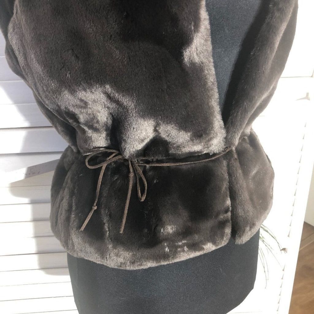 Vintage 90s Y2K Faux Fur vest brown Charlotte Russe Made In USA sz S Size L / US 10 / IT 46 - 5 Thumbnail