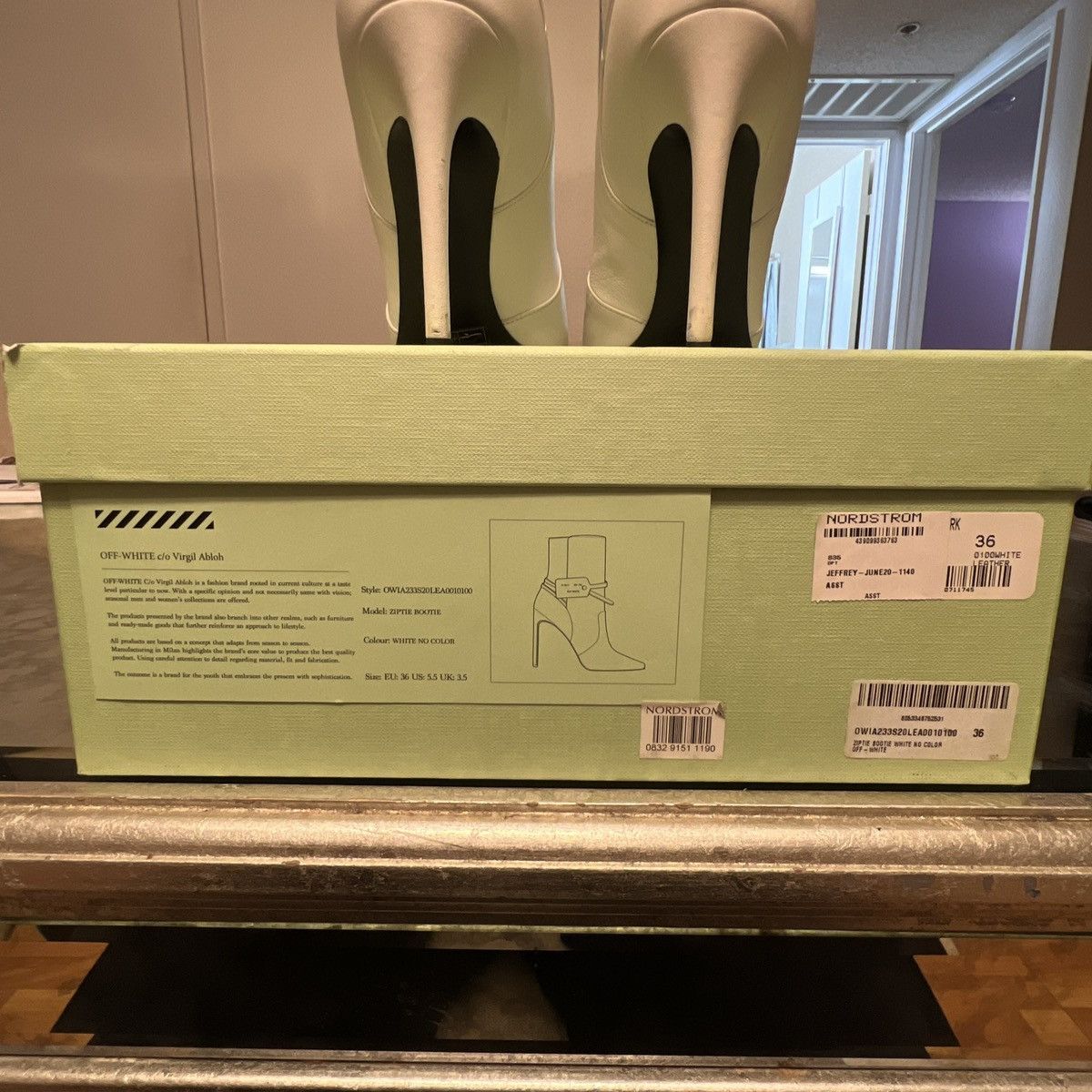 Off-White × Virgil Abloh Off-White Virgil Abloh Leather Zip Tie Pointed Toe Bootie 36 Size US 5.5 / IT 35.5 - 19 Thumbnail