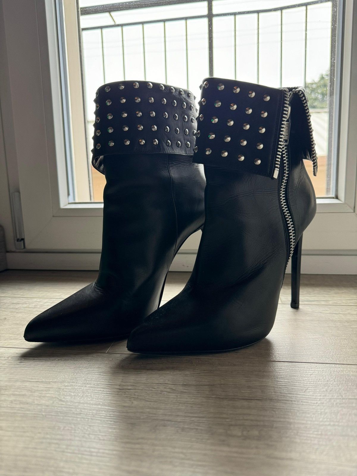 Saint Laurent Paris × Yves Saint Laurent Saint Laurent Studded High Heel Rock Boots Size US 8 / IT 38 - 12 Thumbnail