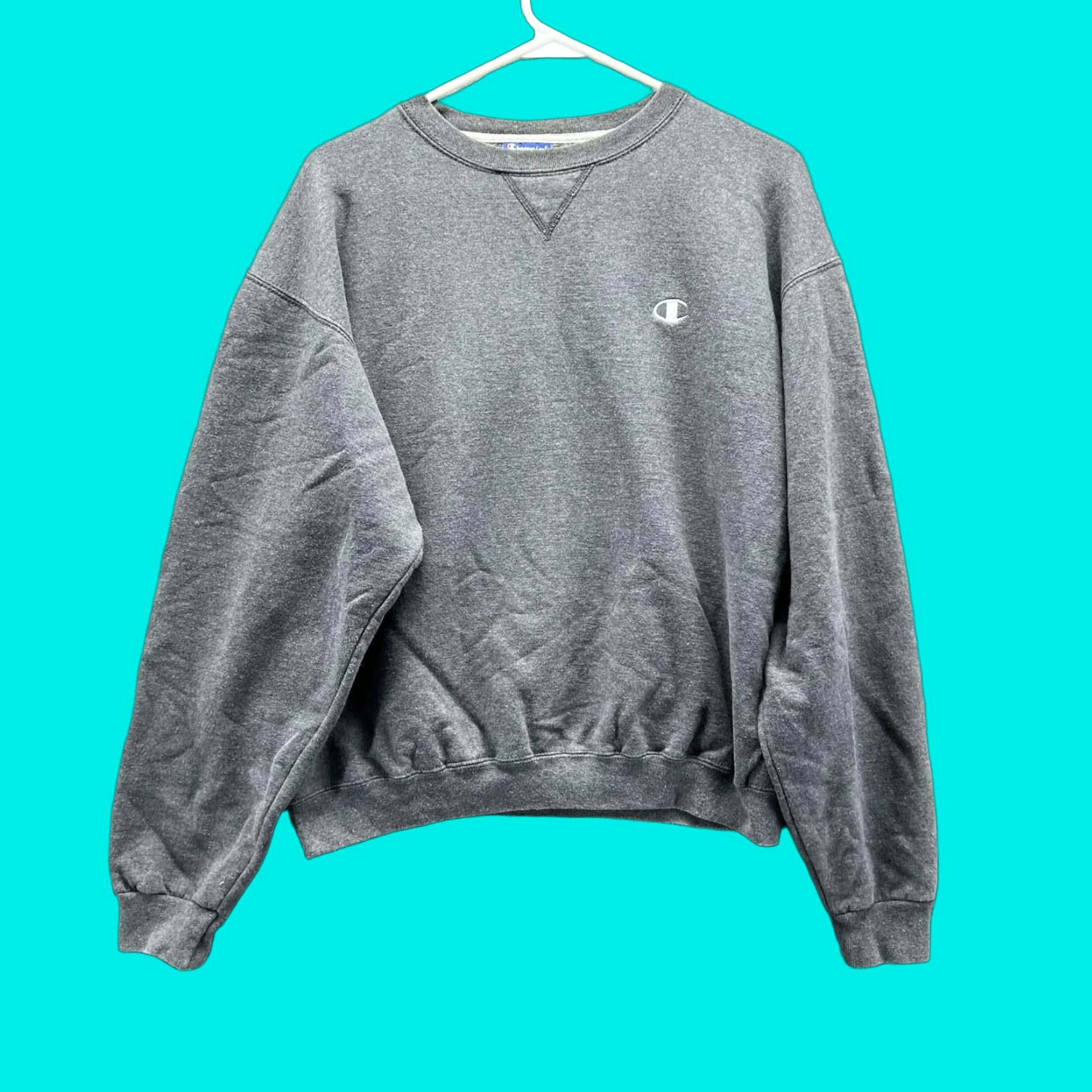 Champion VINTAGE Champion Sweater Men Medium Adult Gray Crewneck Pullover Fleece Logo Squares All Seasons Winter 90s Mens Size US M / EU 48-50 / 2 - 1 Thumbnail