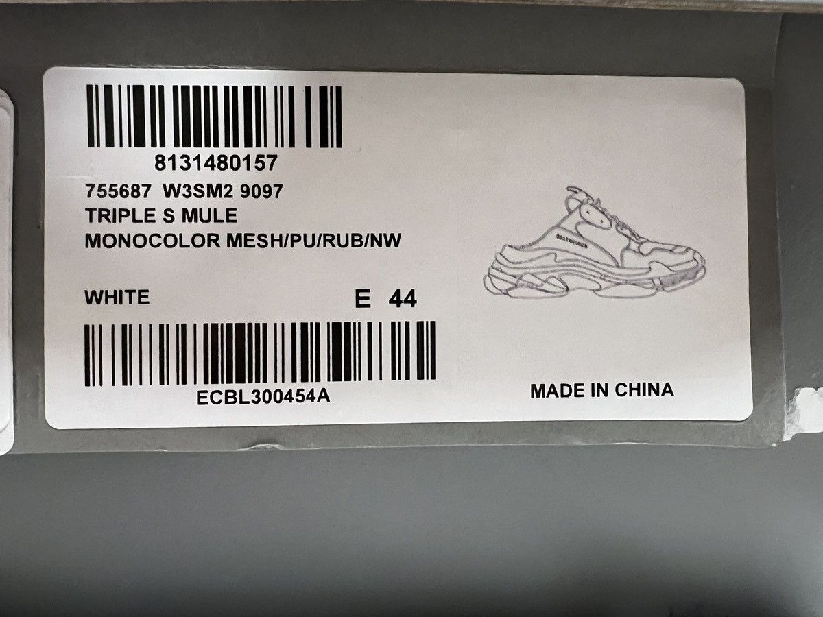 Balenciaga Balenciaga Triple S White/Beige Mules Size US 11 / EU 44 - 2 Thumbnail