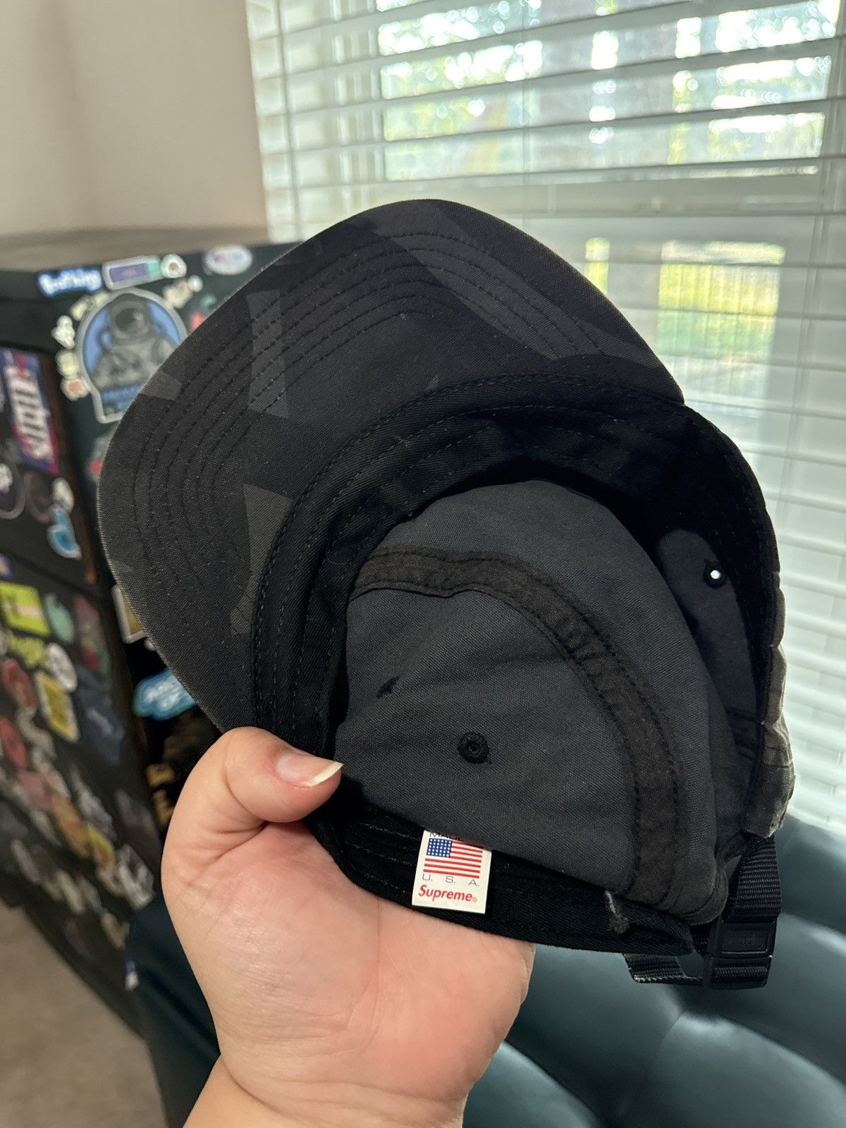 Supreme Supreme Military Camp Cap FW19 Black Tribal Camo Men's Size ONE SIZE - 3 Thumbnail