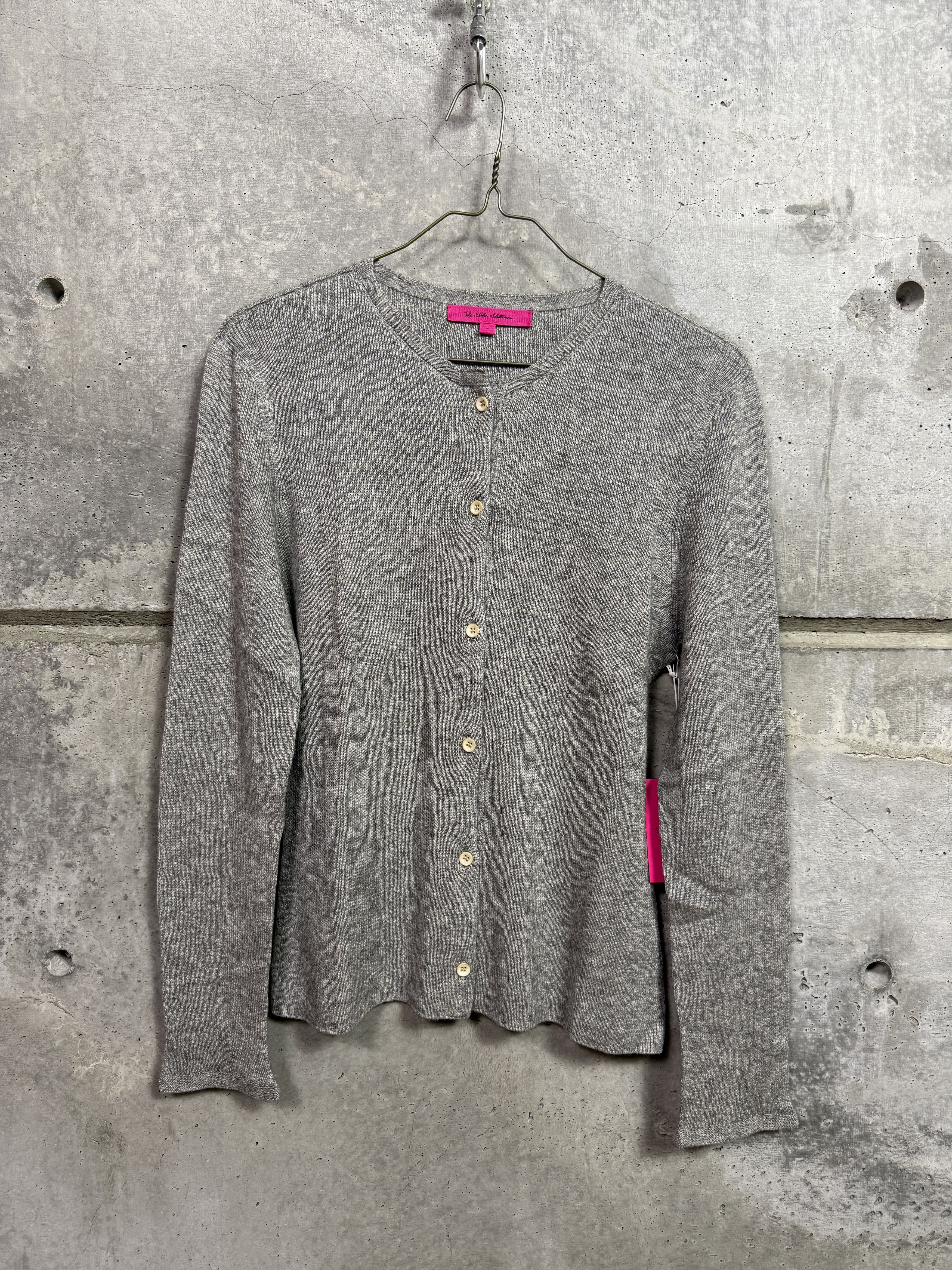 The Elder Statesman $1250 The Elder Statesman Light Grey Delicash Cardigan Size L / US 10 / IT 46 - 6 Thumbnail