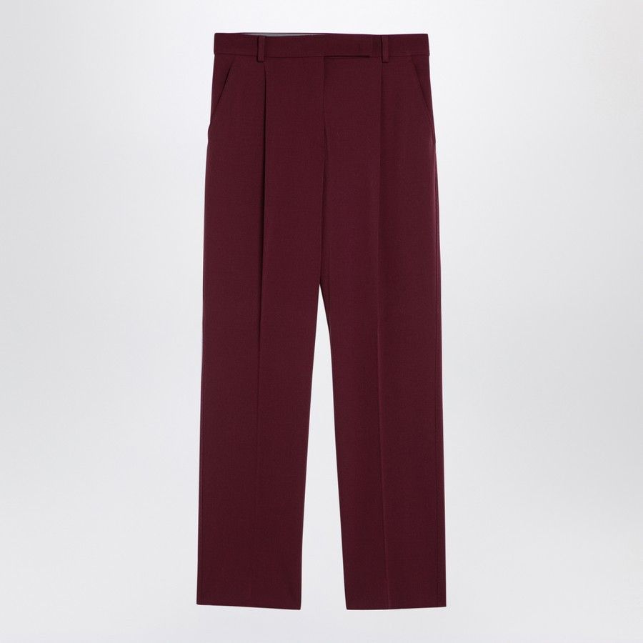 Max Mara o1d2blof0824 Wool Trousers in Bordeaux Size 30" / US 8 / IT 44 - 1 Thumbnail