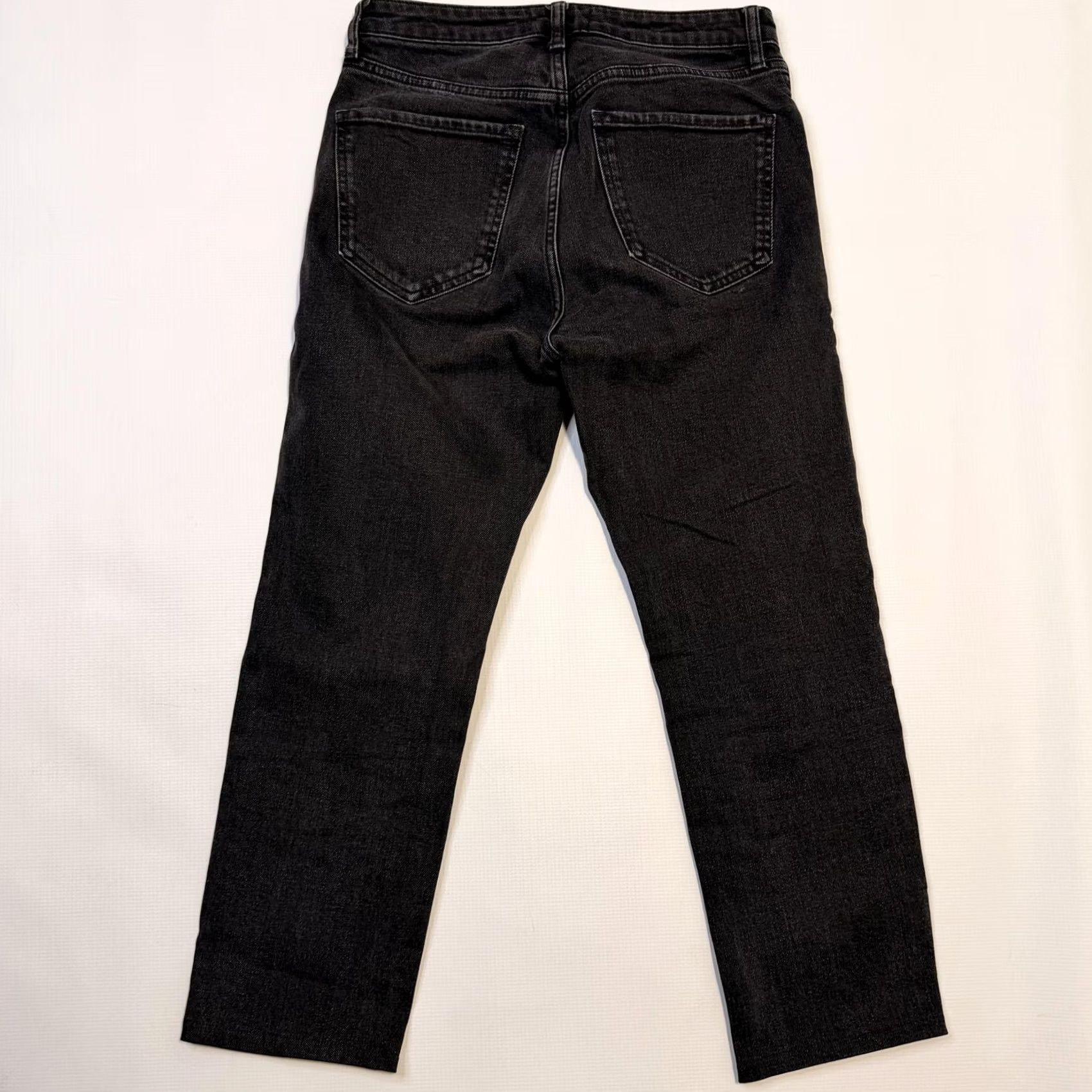 Zara Zara Jeans Womens 6 Black Straight High Rise Charcoal Wash Denim Eco Cotton Size 28" / US 6 / IT 42 - 2 Thumbnail