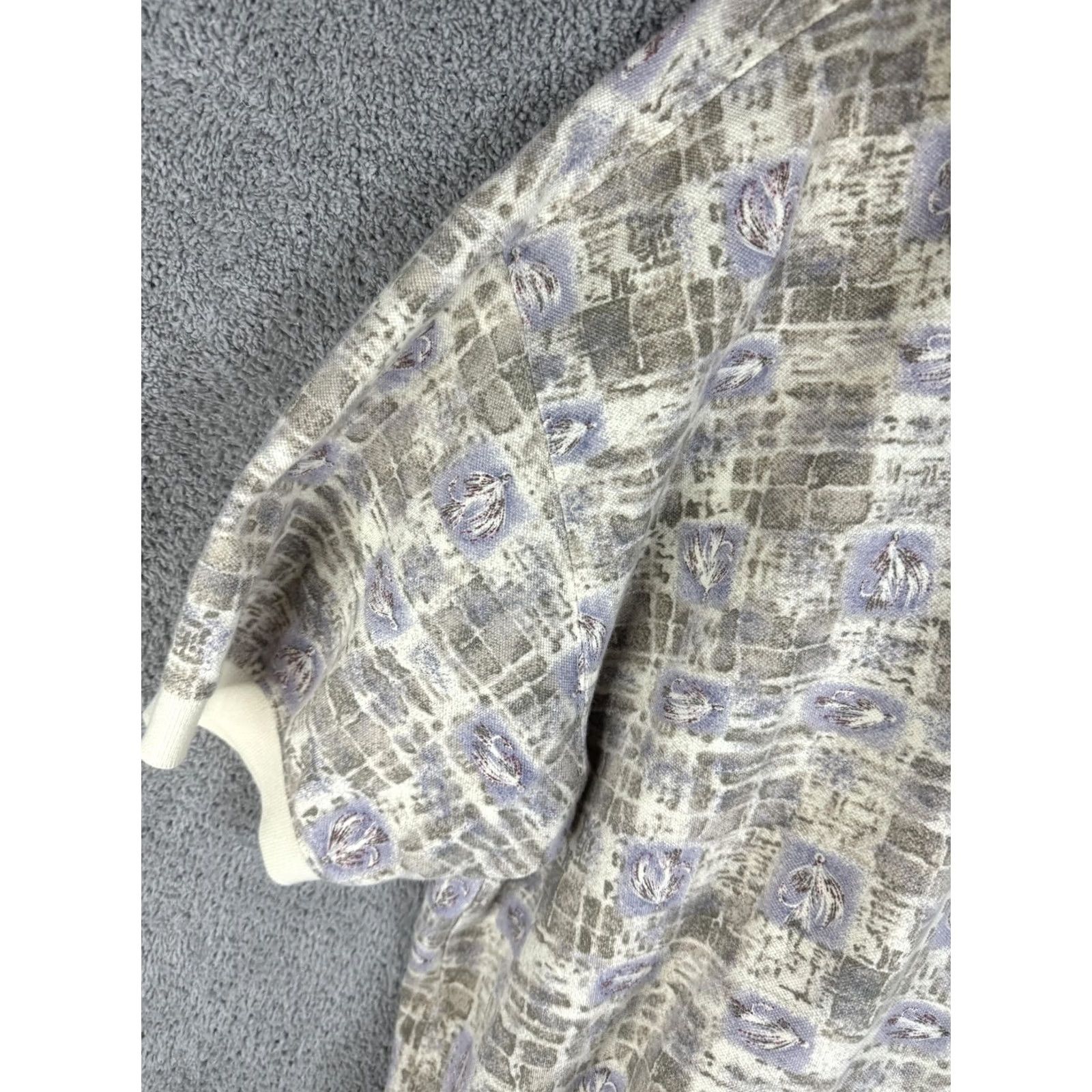 Vintage VINTAGE Woolrich Polo Shirt Mens XL Beige Purple Abstract Knit 90s Pattern Geometric Button Collar Size US XL / EU 56 / 4 - 2 Thumbnail