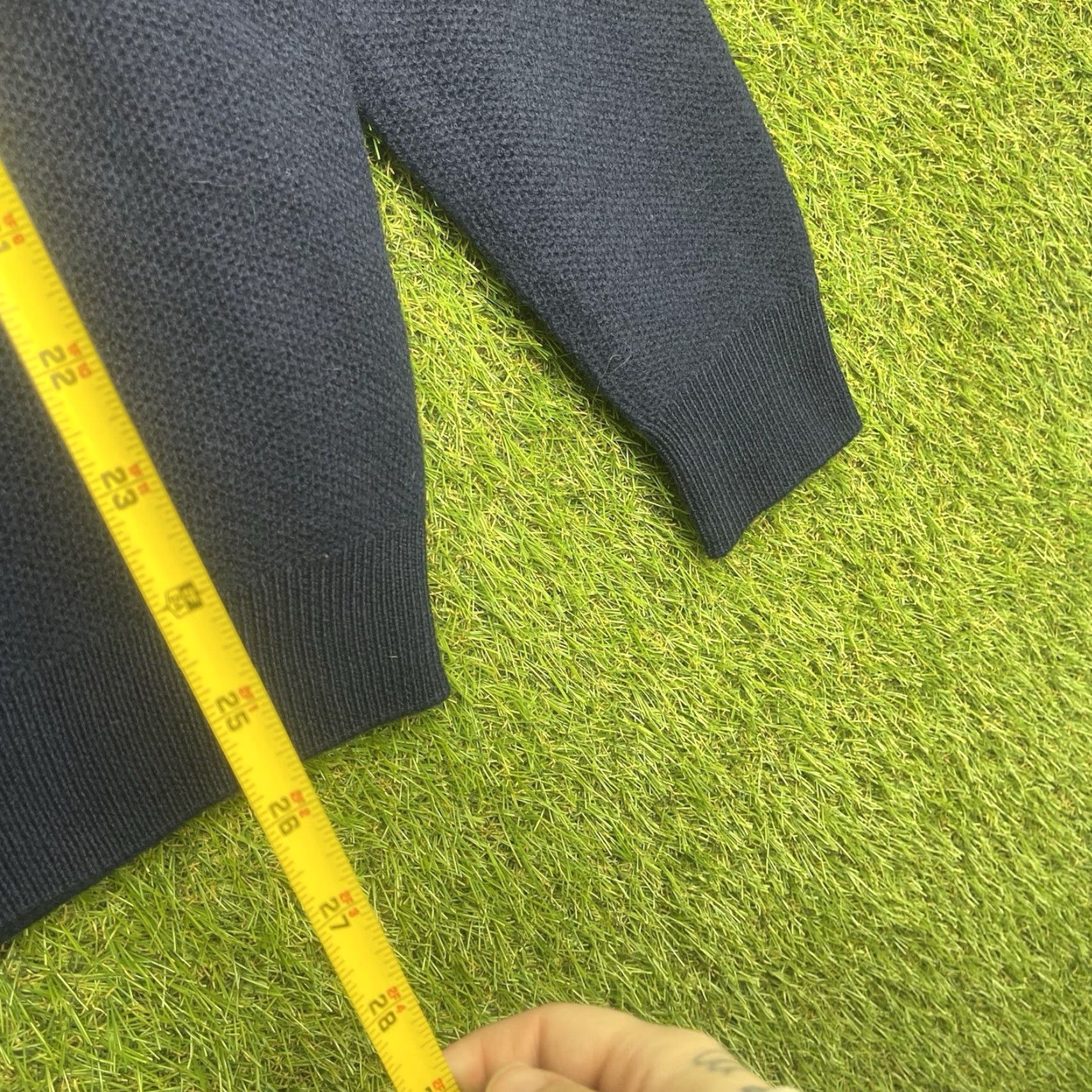 Vintage VINTAGE Jeremy Argyle Merino Wool Sweater Mens Large Knit Mockneck Blue Henley Size US L / EU 52-54 / 3 - 4 Thumbnail