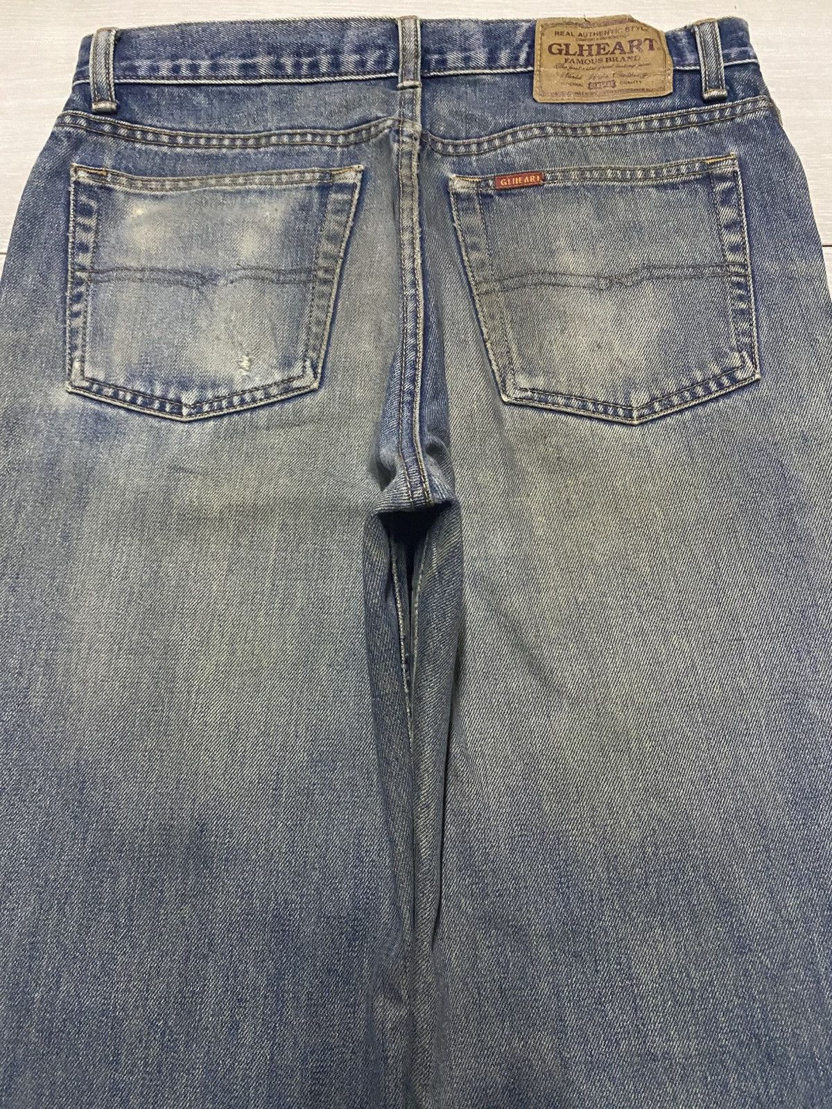 Japanese Brand Vintage GLHeart Mud Wash Distressed Loose Jeans Size US 31 - 4 Thumbnail