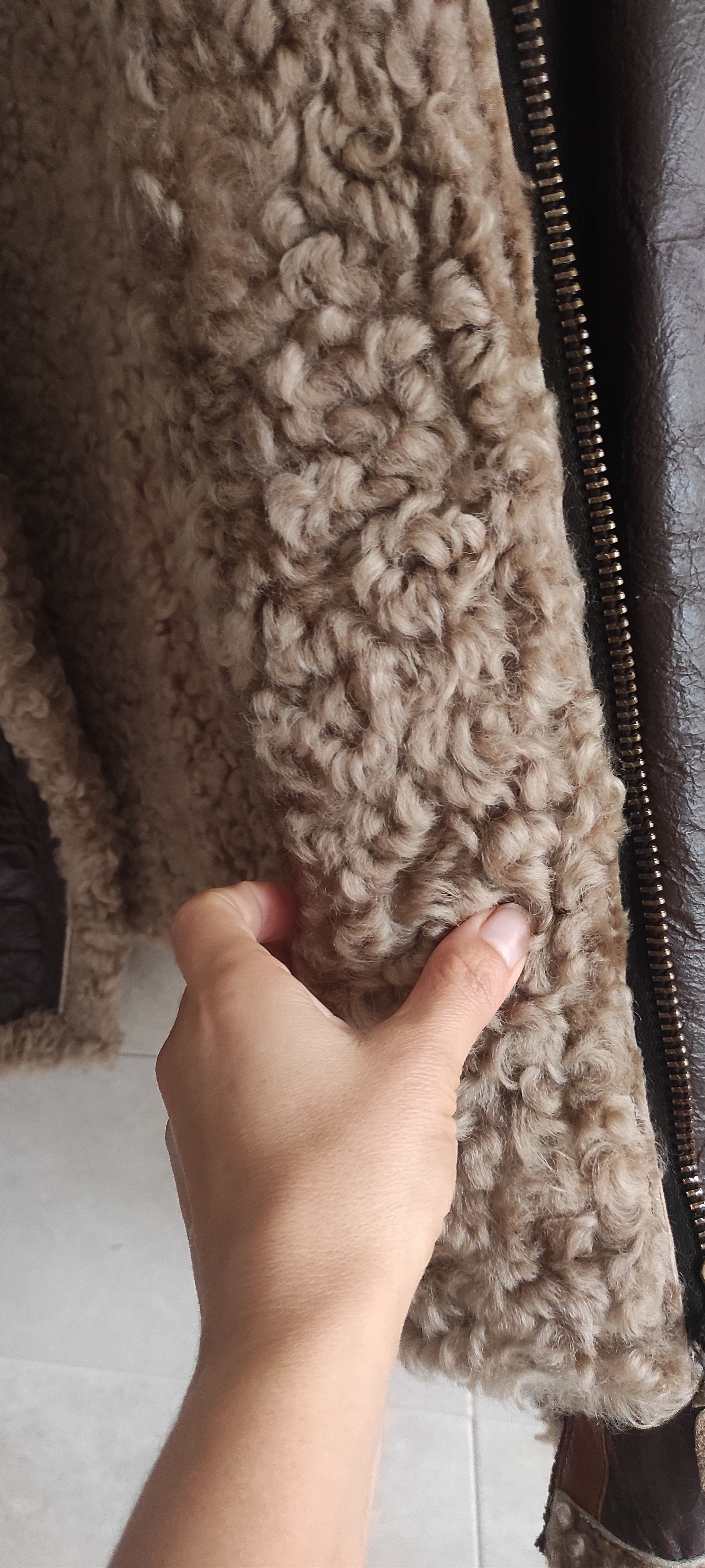 Other Bomber Flying Genuine Sheepskin Leather Fur Jacket Size US L / EU 52-54 / 3 - 6 Thumbnail