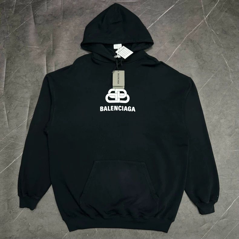 Balenciaga Balenciaga Black and white LOgo hooded sweatshirt Size US M / EU 48-50 / 2 - 1 Thumbnail