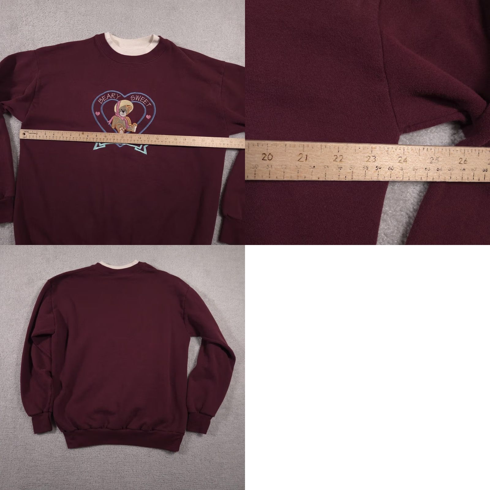 Vintage VINTAGE Cheek-O Sweatshirt Womens XL Burgundy Beary Sweet Grandma Made USA 90s Size XL / US 12-14 / IT 48-50 - 8 Thumbnail