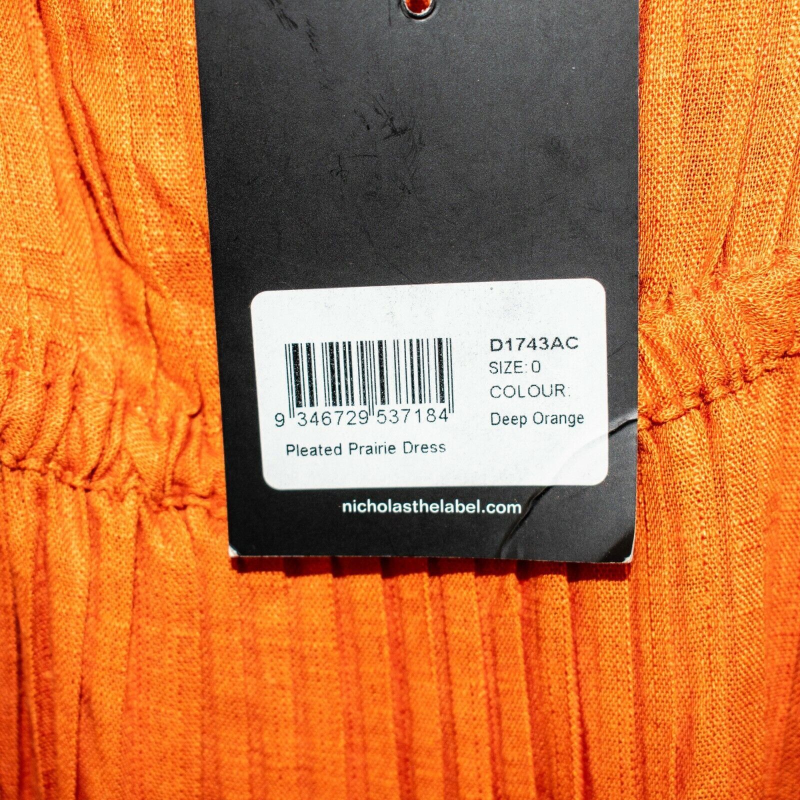 NICHOLAS NICHOLAS Pleated Prairie Dress in Deep Orange Size 0 Size XS / US 0-2 / IT 36-38 - 6 Thumbnail