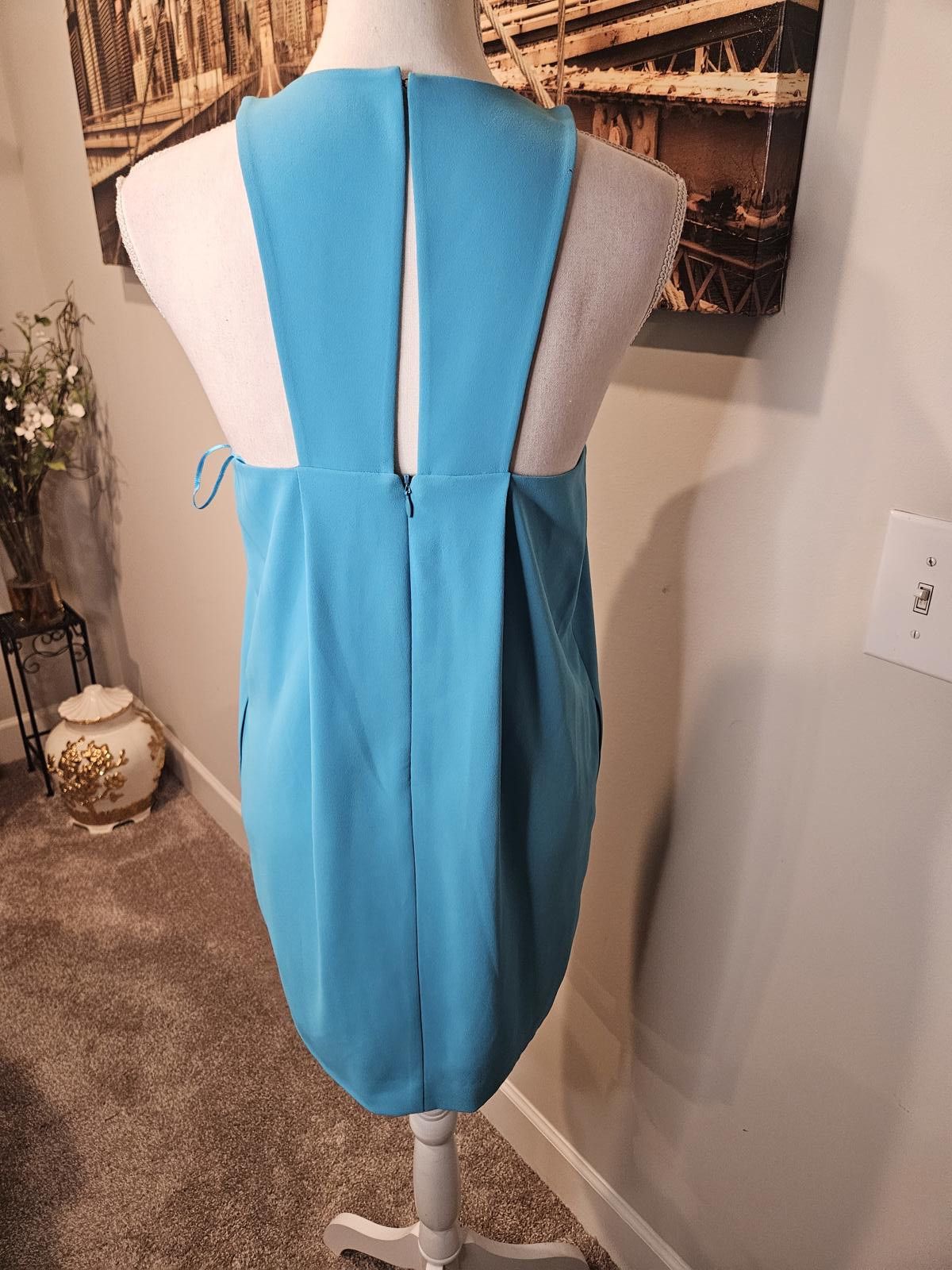 Designer Trina Turk Stylish Light Blue Halter Dress Size M / US 6-8 / IT 42-44 - 3 Thumbnail