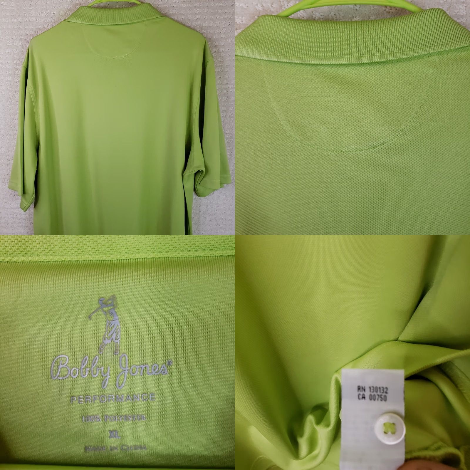 Vintage Bobby Jones Polo Shirt Men L Green White Striped Golf Performance Spring Island Size US L / EU 52-54 / 3 - 8 Thumbnail