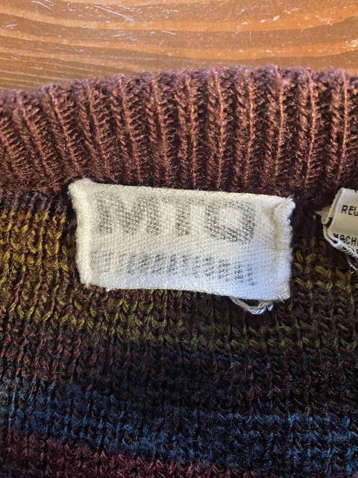 Vintage Vintage 80’s MTO Patterned Leather Patch Knit Sweater Size US L / EU 52-54 / 3 - 7 Thumbnail