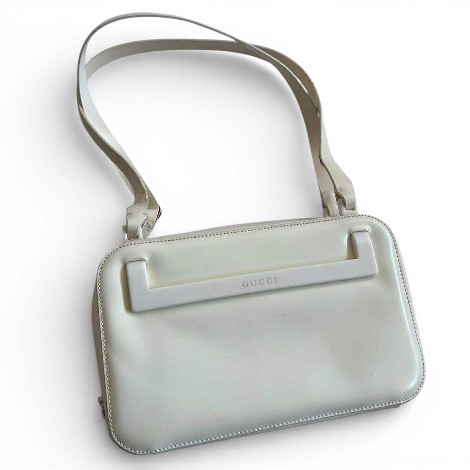 Gucci Gucci - White Patent Leather Shoulder Bag Tom Ford Size ONE SIZE - 3 Thumbnail