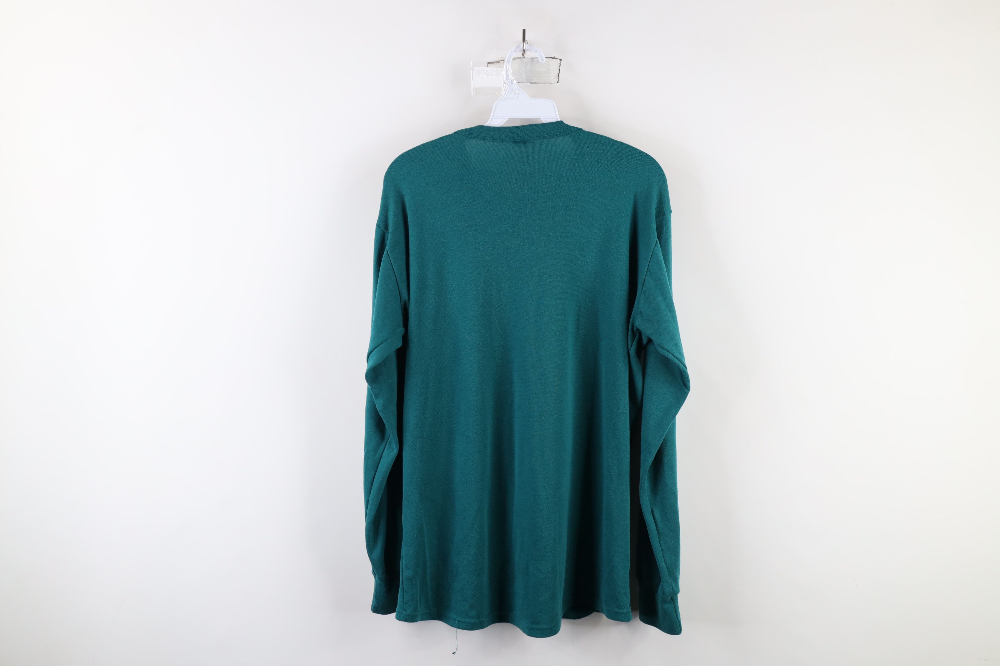 Lands' End × Vintage Vintage 90s Lands End Blank Thermal Knit T-Shirt Green USA Size US L / EU 52-54 / 3 - 11 Thumbnail