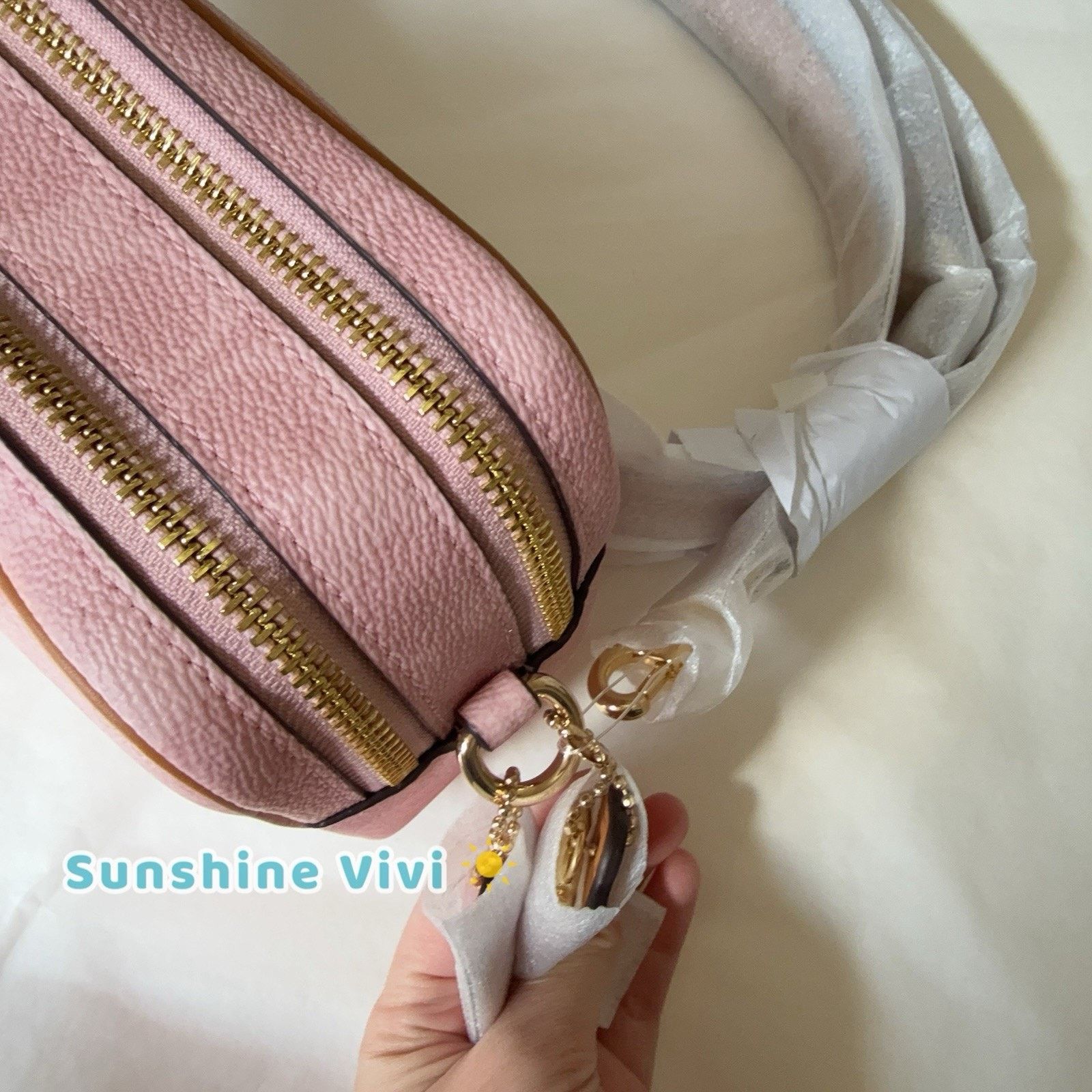 Coach NWT Coach CEK74 Mini Carey Crossbody Bag Charms Powder Pink Size ONE SIZE - 6 Thumbnail