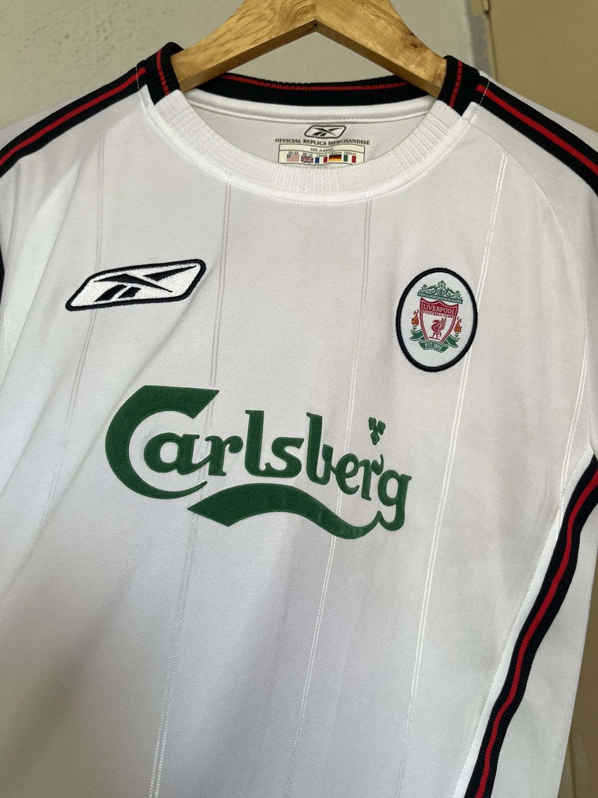 Reebok 2003-2004 Liverpool Carlsberg Longsleeve Away Jersey Size US M / EU 48-50 / 2 - 3 Thumbnail