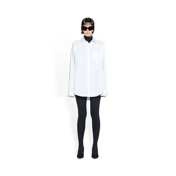 Balenciaga o1bcso1str0326 Hourglass Shirt in White Size L / US 10 / IT 46 - 2 Thumbnail