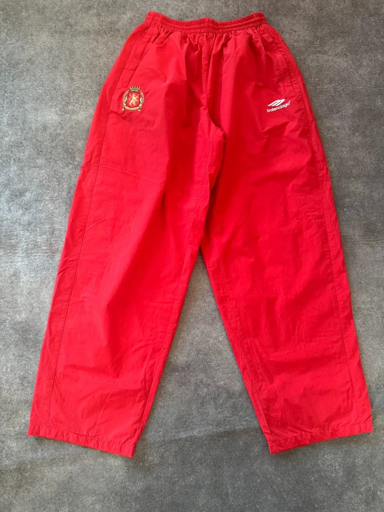 Balenciaga Balenciaga Soccer co-branded red nylon series sweatpants Size US 30 / EU 46 - 1 Thumbnail