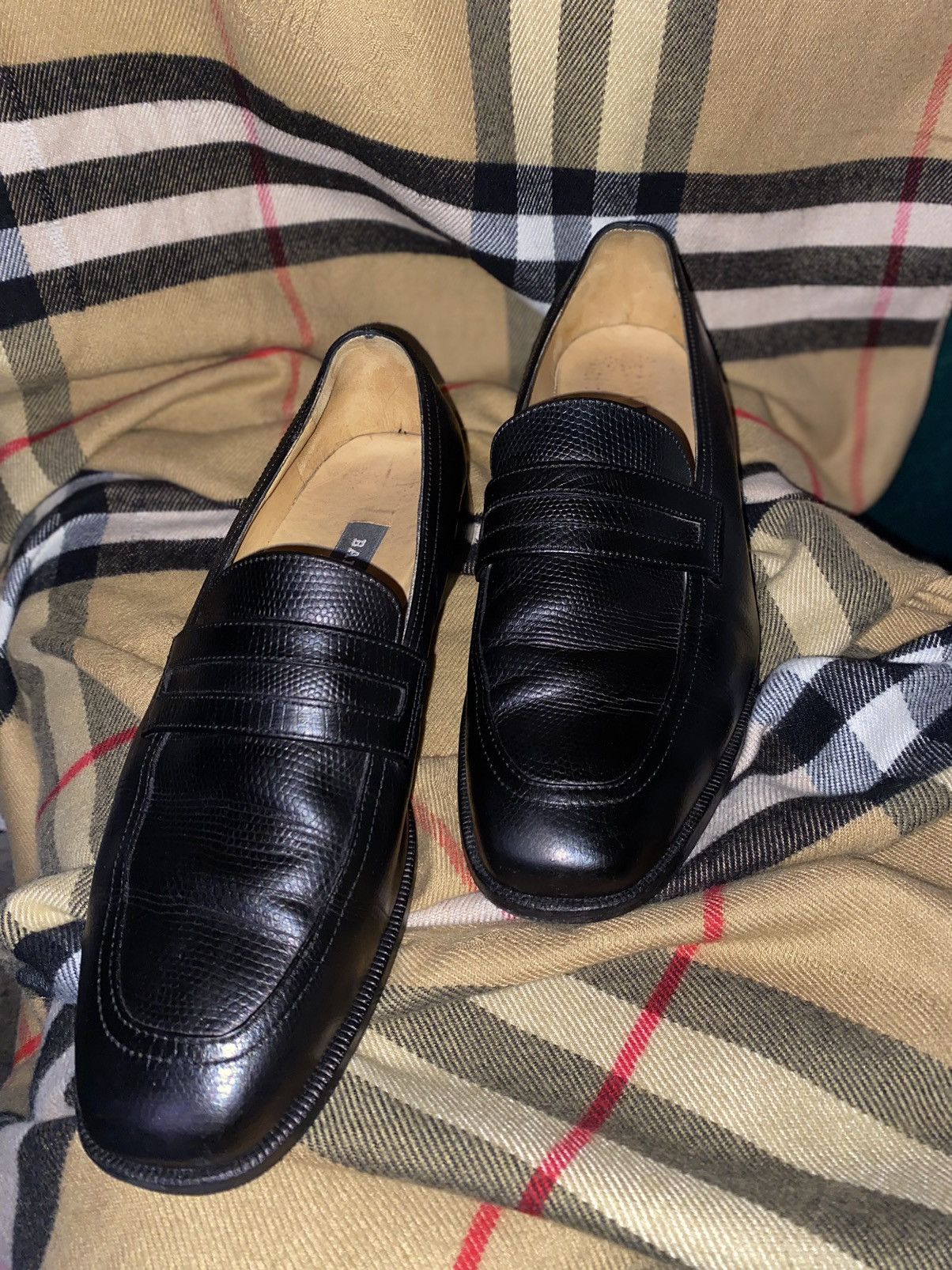 Archival Clothing x Bally Classic Bally Glossy Loafers Boots Piton Leather Shoes in Black (Size 8)