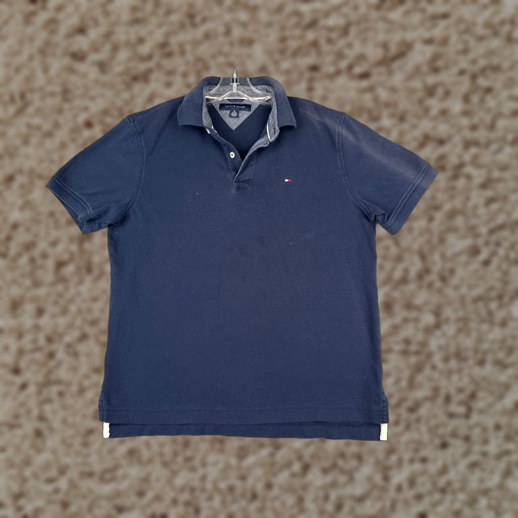 Tommy Hilfiger Tommy Hilfiger Polo Shirt Men Medium Blue Cotton Knit Short Sleeve Activewear Sports Size US M / EU 48-50 / 2 - 1 Thumbnail