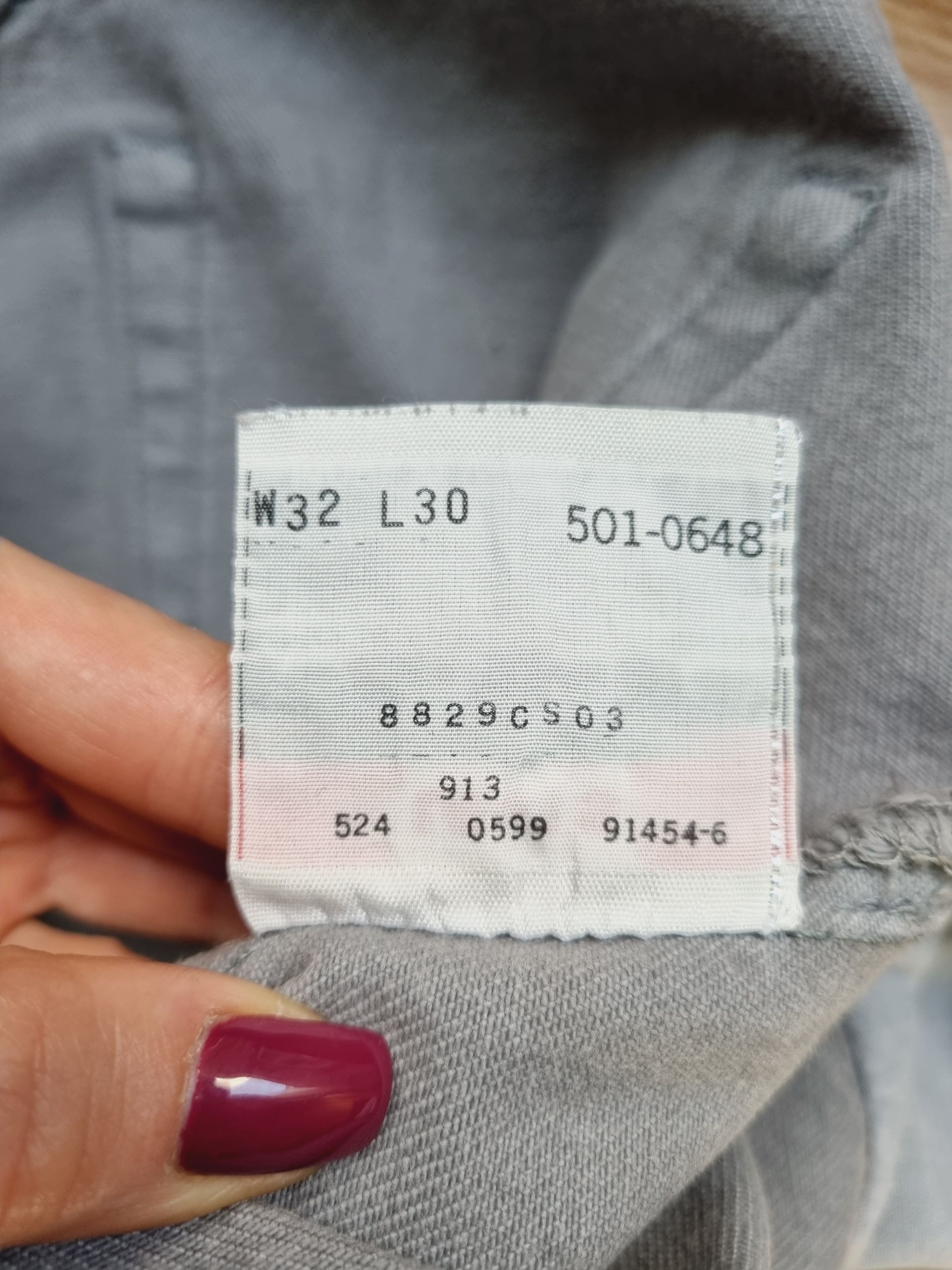 Levi's × Levi's Vintage Clothing 90s Levi's 501 Gray Denim Buttons Flies Jeans Size US 31 - 15 Thumbnail