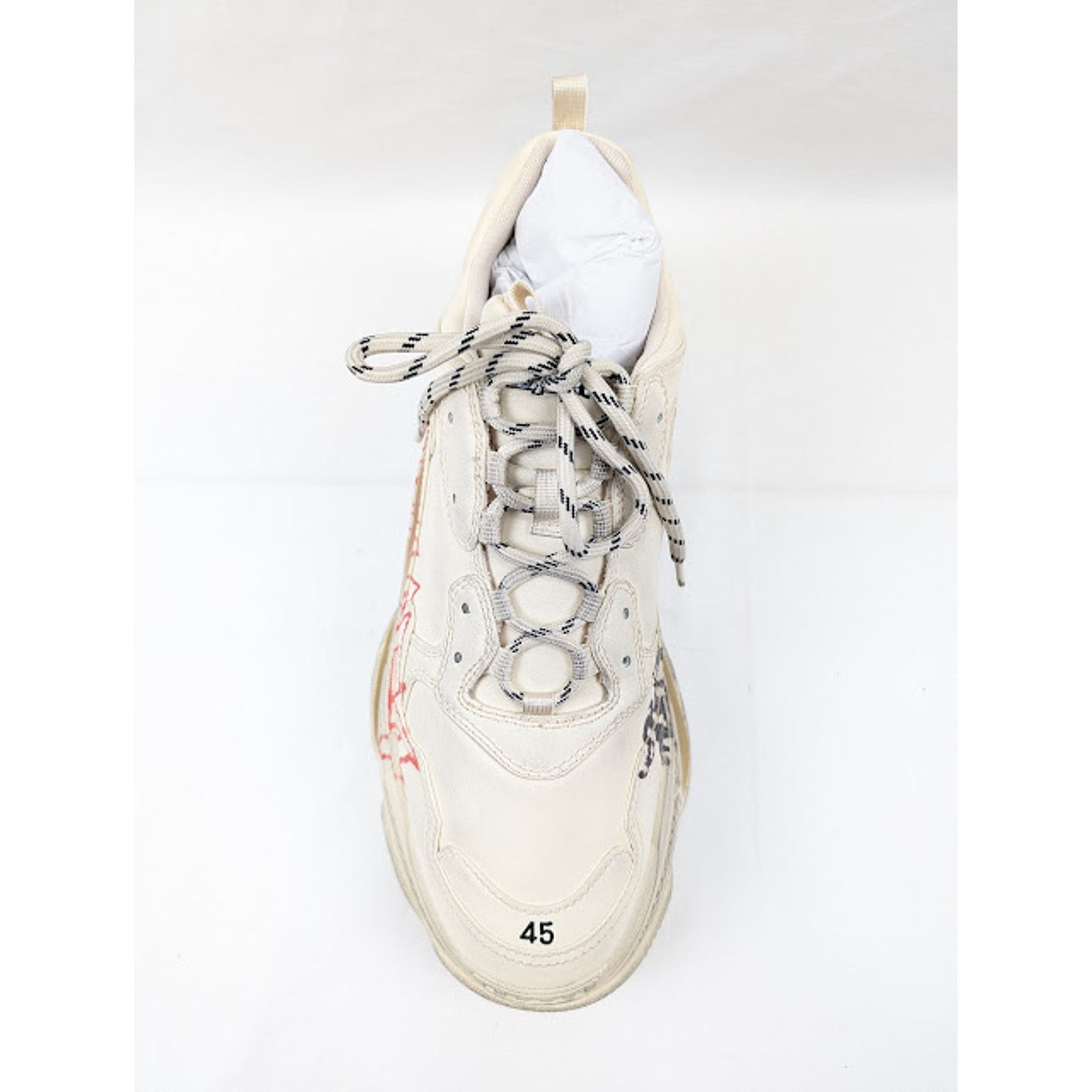 Balenciaga o1rshd1 Q:2 / Triple S Low-Top Sneakers in White/Red/Black Size US 10 / EU 43 - 7 Thumbnail