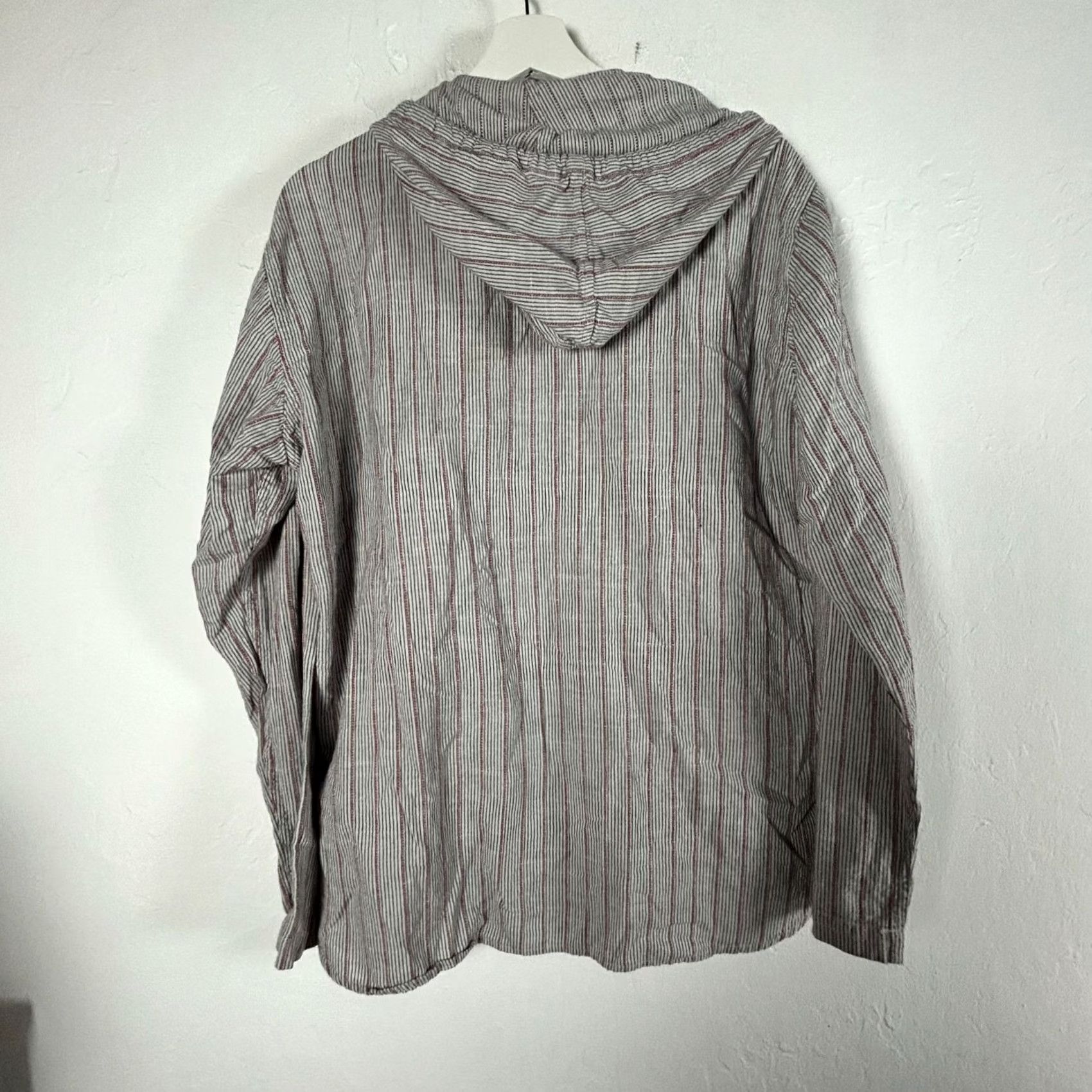 Lucky Brand Lucky Brand Womens Hooded Striped Pullover Cotton Top Medium Size M / US 6-8 / IT 42-44 - 2 Thumbnail