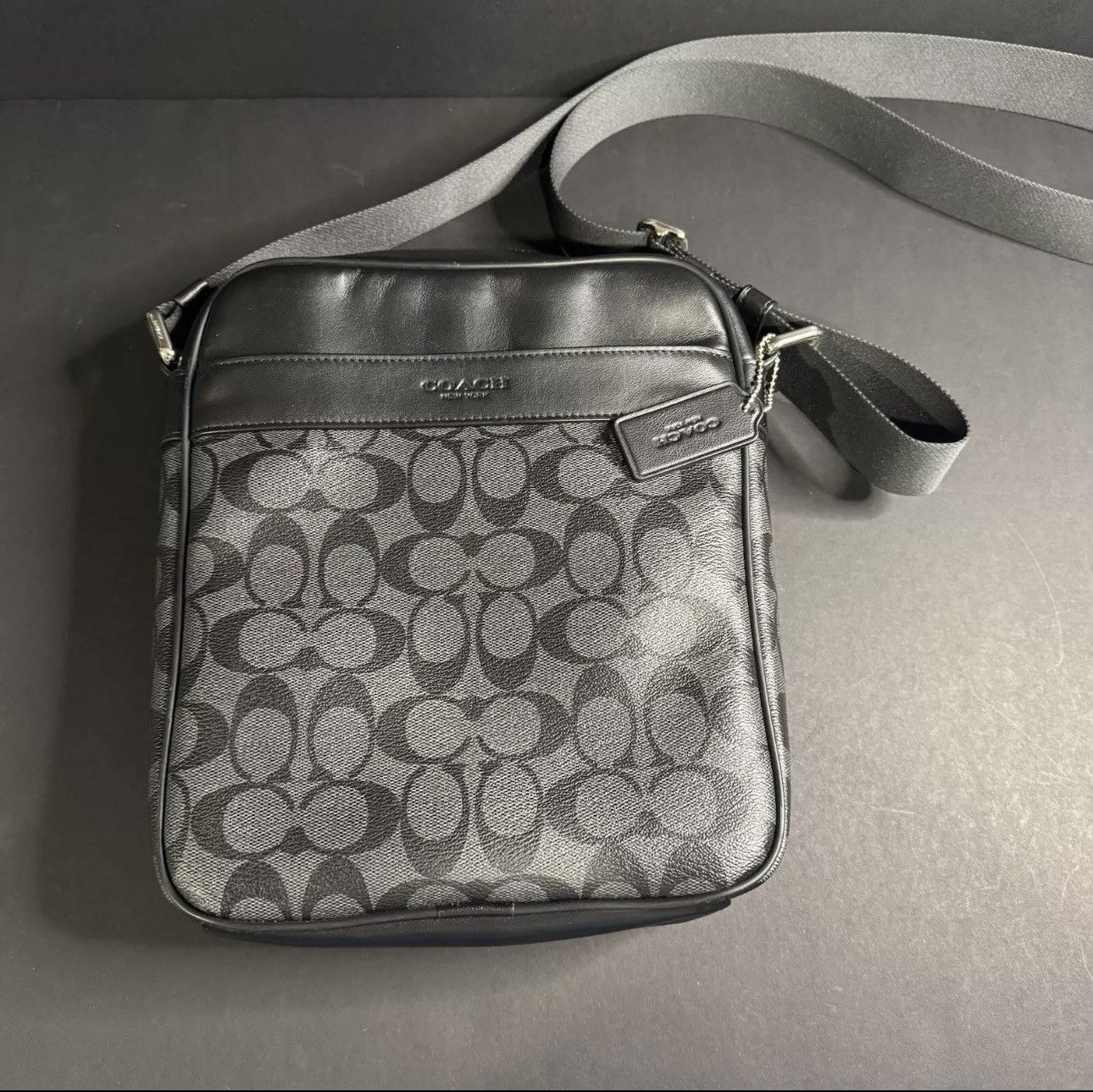 Coach Coach Men’s Charcoal /Black Flight Bag Leather Size ONE SIZE - 2 Thumbnail