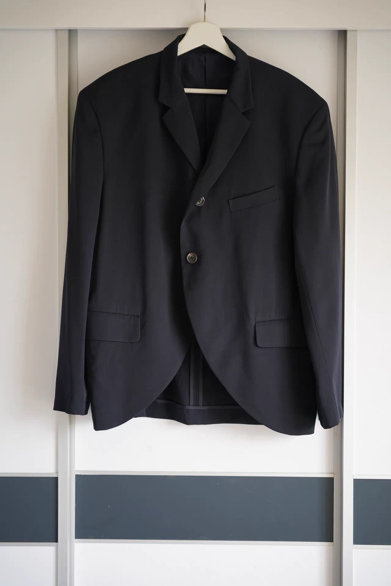 Yohji Yamamoto Yohji Yamamoto 92ss Curved Hem Tuxedo Blazer K4 Size US M / EU 48-50 / 2 - 1 Thumbnail