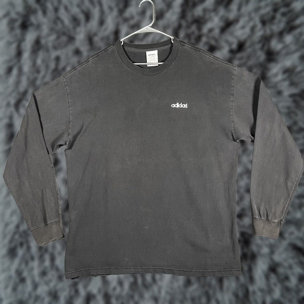 Adidas VINTAGE Adidas Shirt Mens XL Black Long Sleeve Embroidered Logo Made USA 90s Size US XL / EU 56 / 4 - 1 Thumbnail