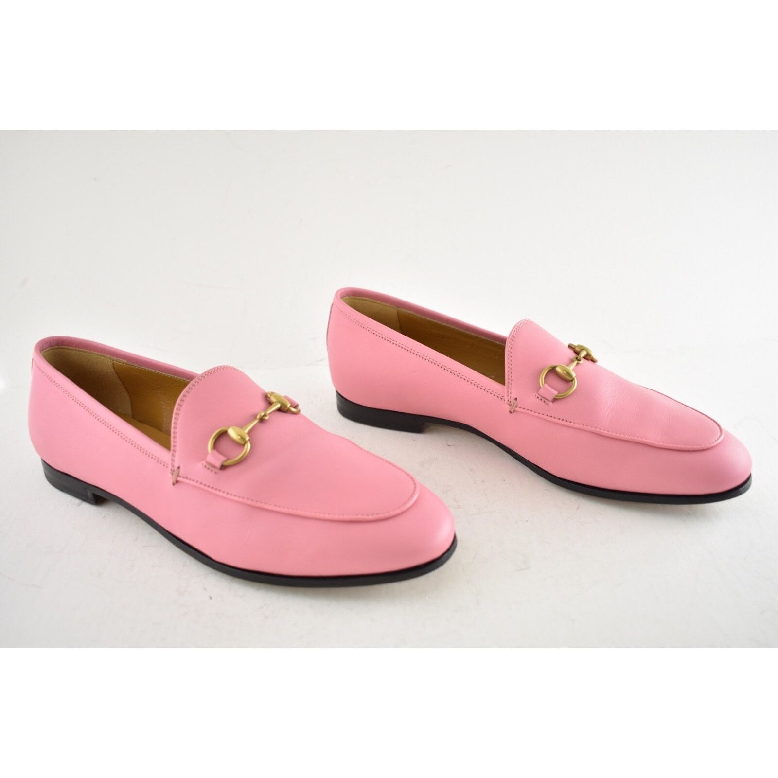 Gucci Gucci Jordaan Butterfly Pink Leather Gold Horsebit Mule Size US 7.5 / IT 37.5 - 7 Thumbnail
