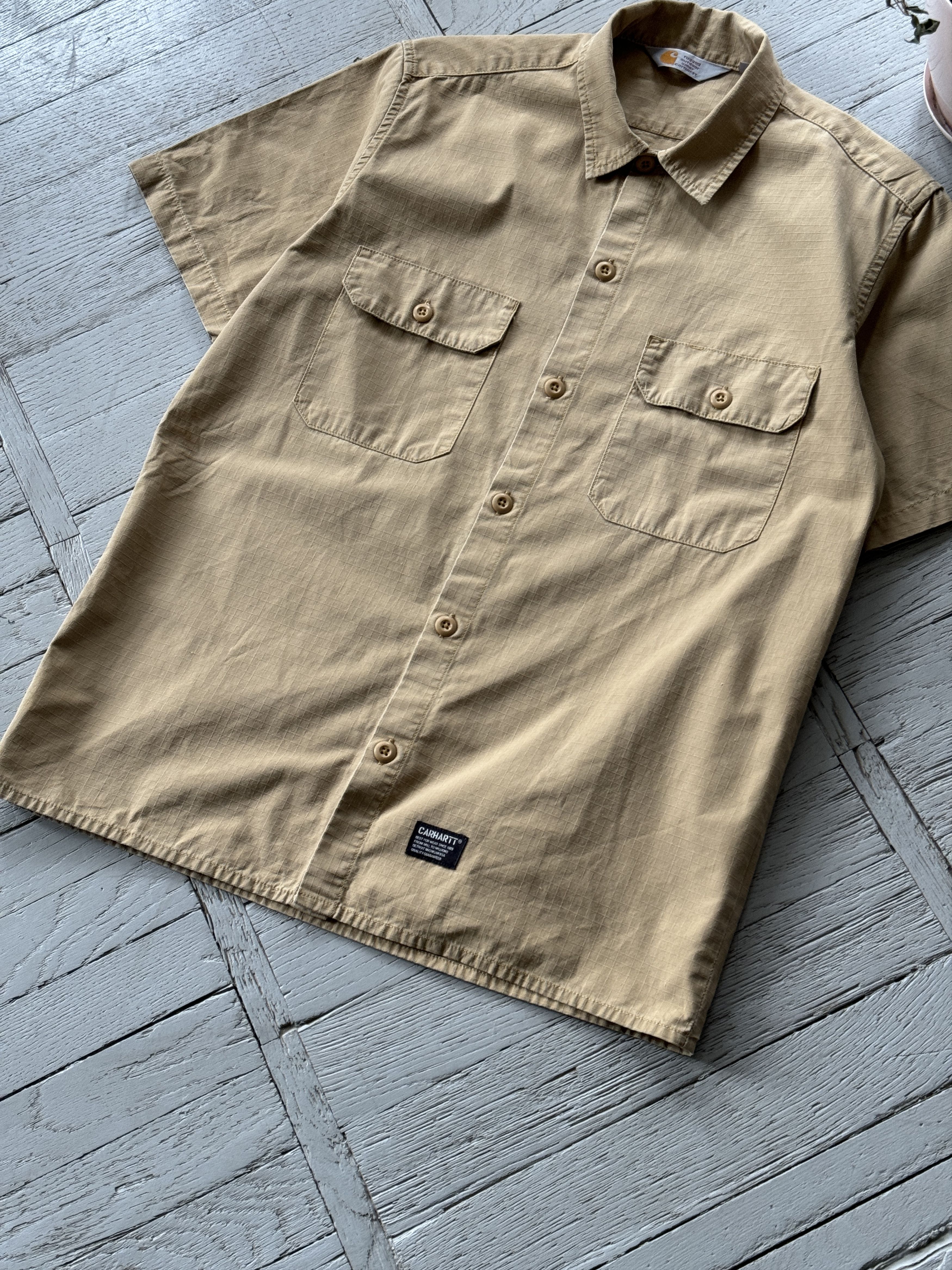 Carhartt × Carhartt Wip × Vintage Vintage Carhartt Mission Short Sleeve Button Up Shirt Size US M / EU 48-50 / 2 - 3 Thumbnail