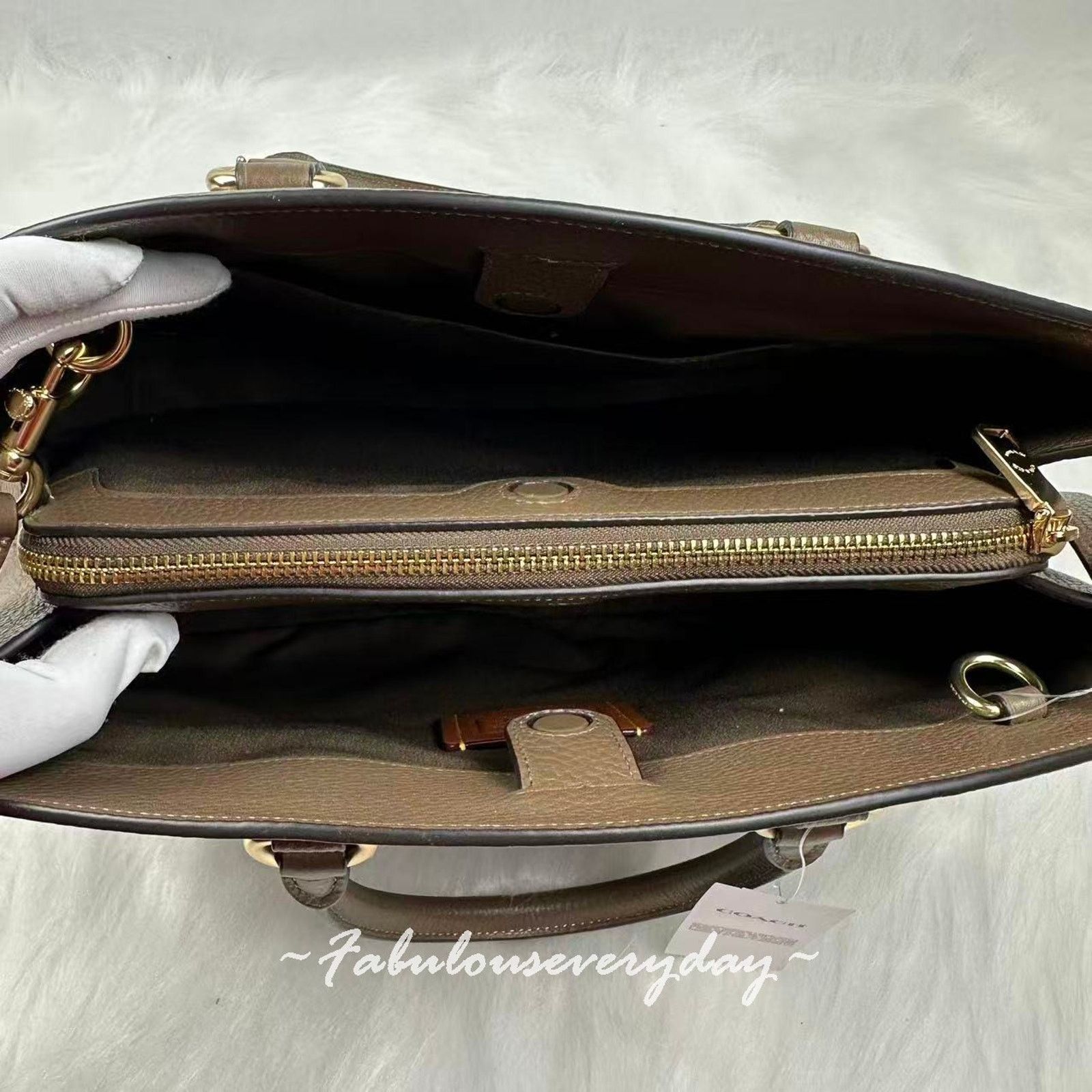 Coach Coach Savannah Carryall Crossbody Leather/Gold/Dark Stone Size ONE SIZE - 7 Thumbnail