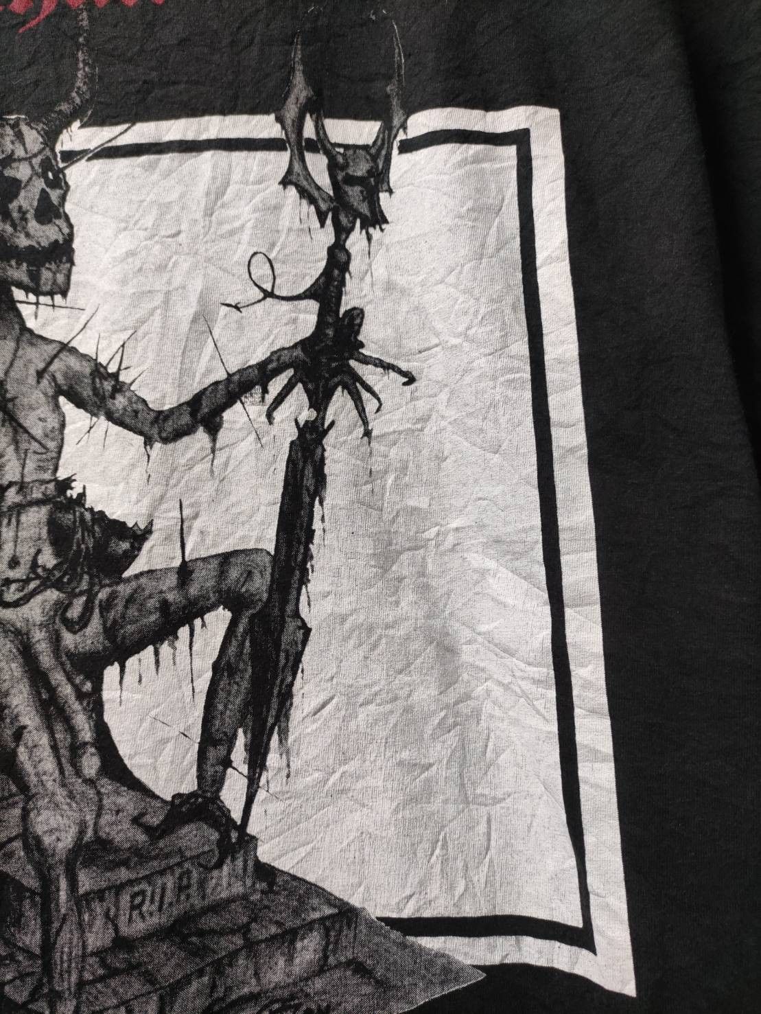 Band Tees Vtg 90's Hellhammer " Apocalyptic Raids " EP Promo T-Shirt Size US XL / EU 56 / 4 - 5 Thumbnail