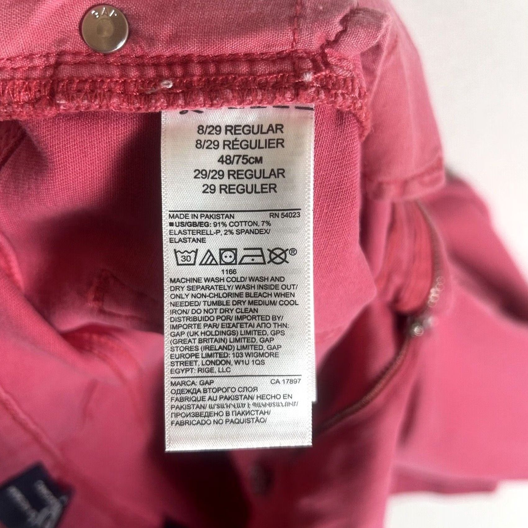 Gap GAP Jeans High Rise Legging Slim 8 Womens Pink Denim NWT Regular 29" Waist Stretch Size 30" / US 8 / IT 44 - 6 Thumbnail