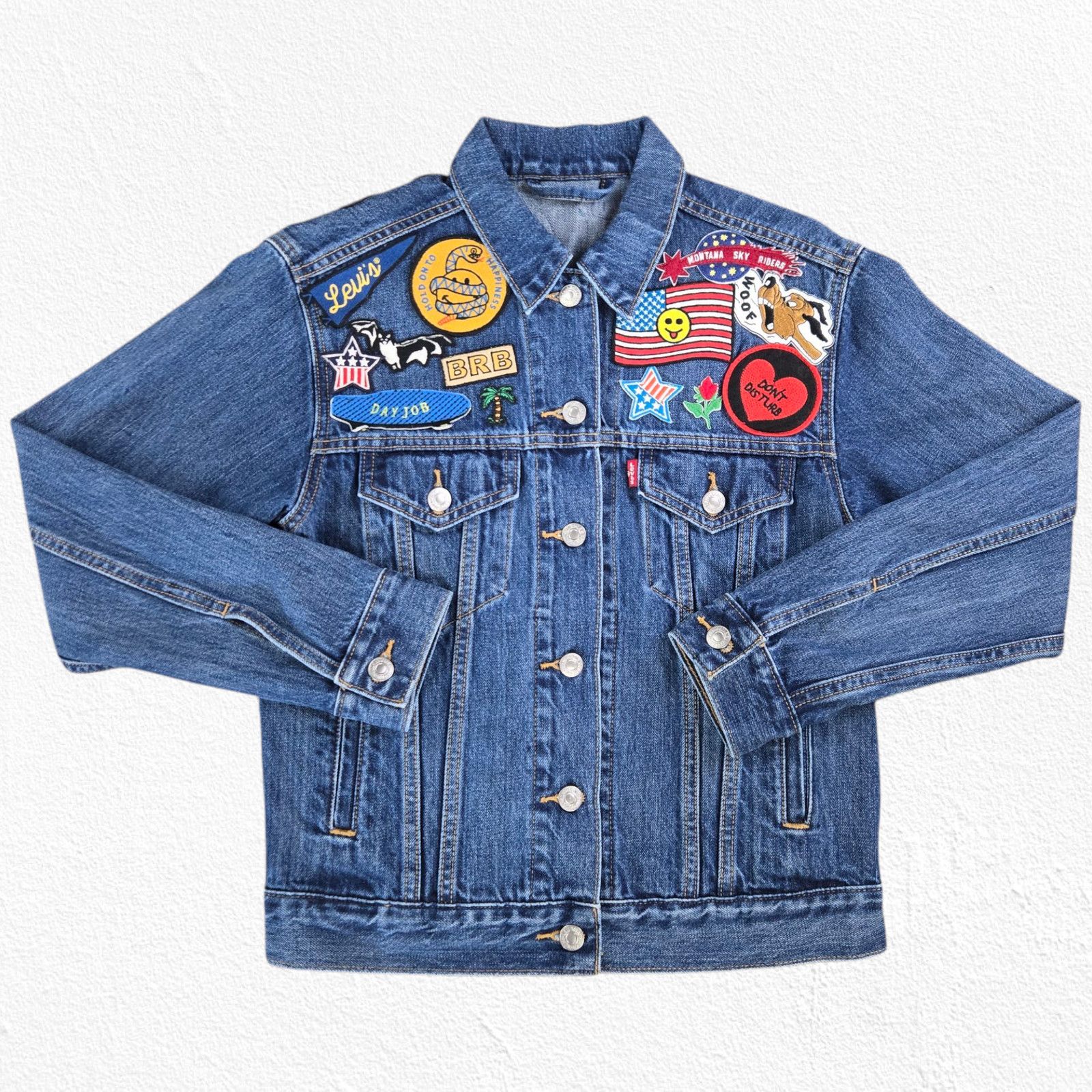 Levi's Levi’s Trucker Jean Jacket Patchwork Americana Size XS Size XS / US 0-2 / IT 36-38 - 2 Thumbnail