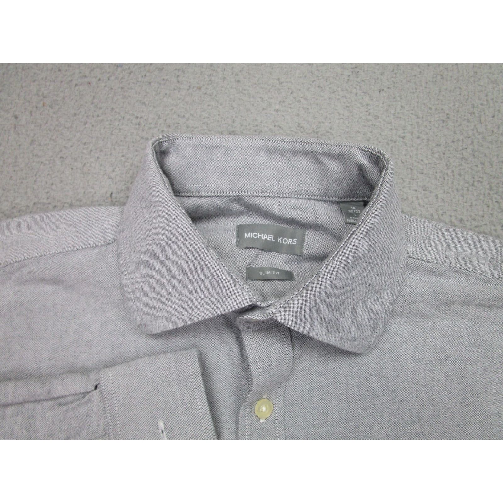 Michael Kors Michael Kors Shirt Mens Large Gray Slim 16 32/33 Oxford Casual Button-Up Size US L / EU 52-54 / 3 - 4 Thumbnail