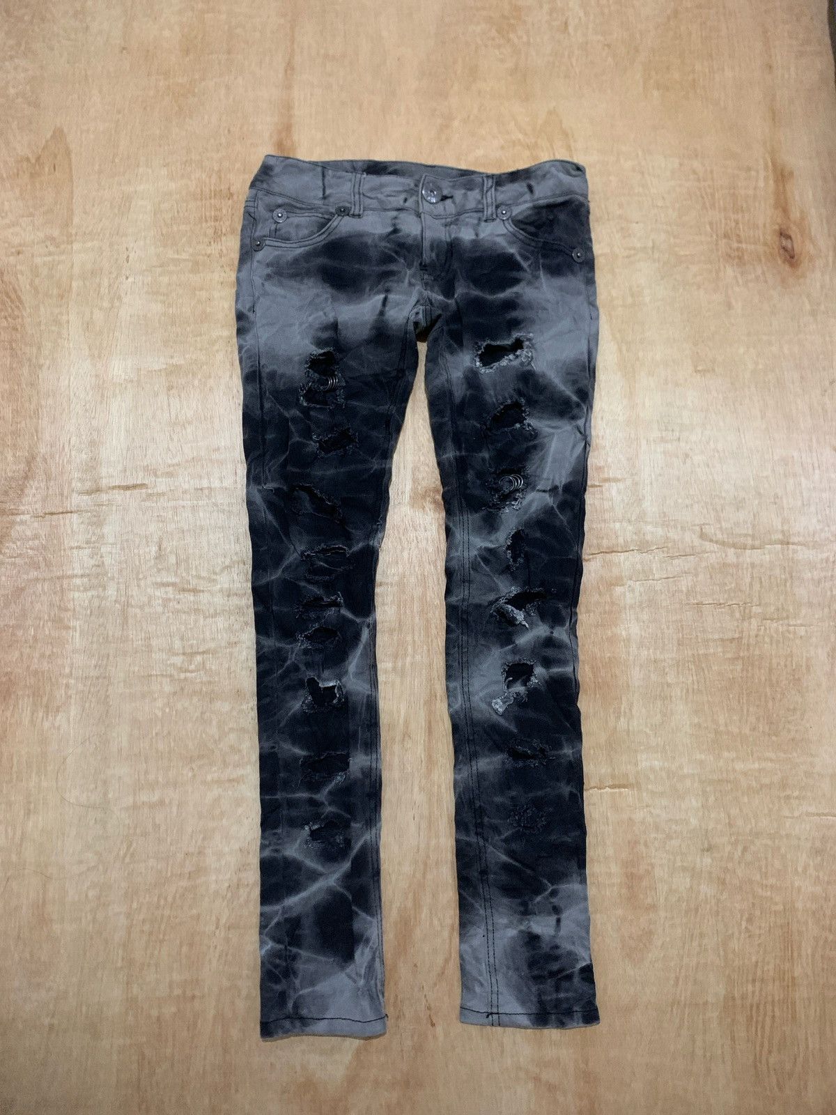 If Six Was Nine × Japanese Brand × KMRii Distressed Denim Ifsixwasnine Lgb Punk style Size US 31 - 1 Thumbnail