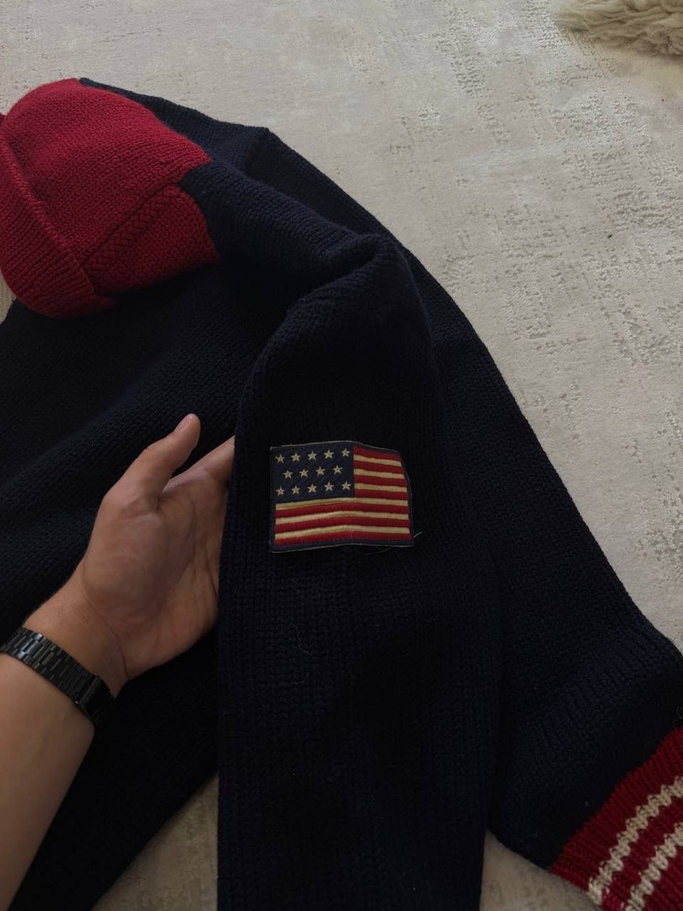 Polo Ralph Lauren Polo Ralph Lauren USA Flag Sweater Duffle Cable turtleneck Size US XXL / EU 58 / 5 - 3 Thumbnail